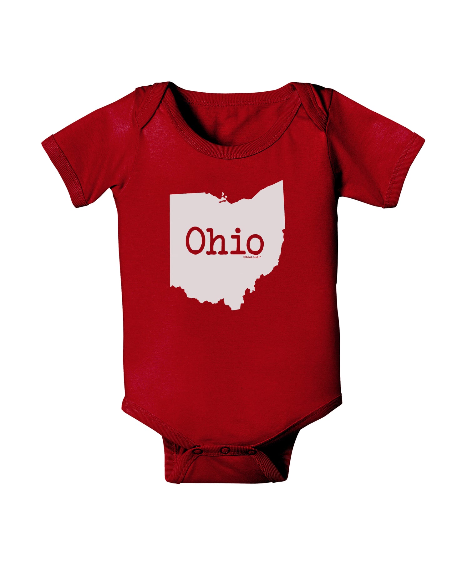 Ohio - United States Shape Baby Bodysuit Dark by TooLoud-Baby Romper-TooLoud-Red-06-Months-Davson Sales