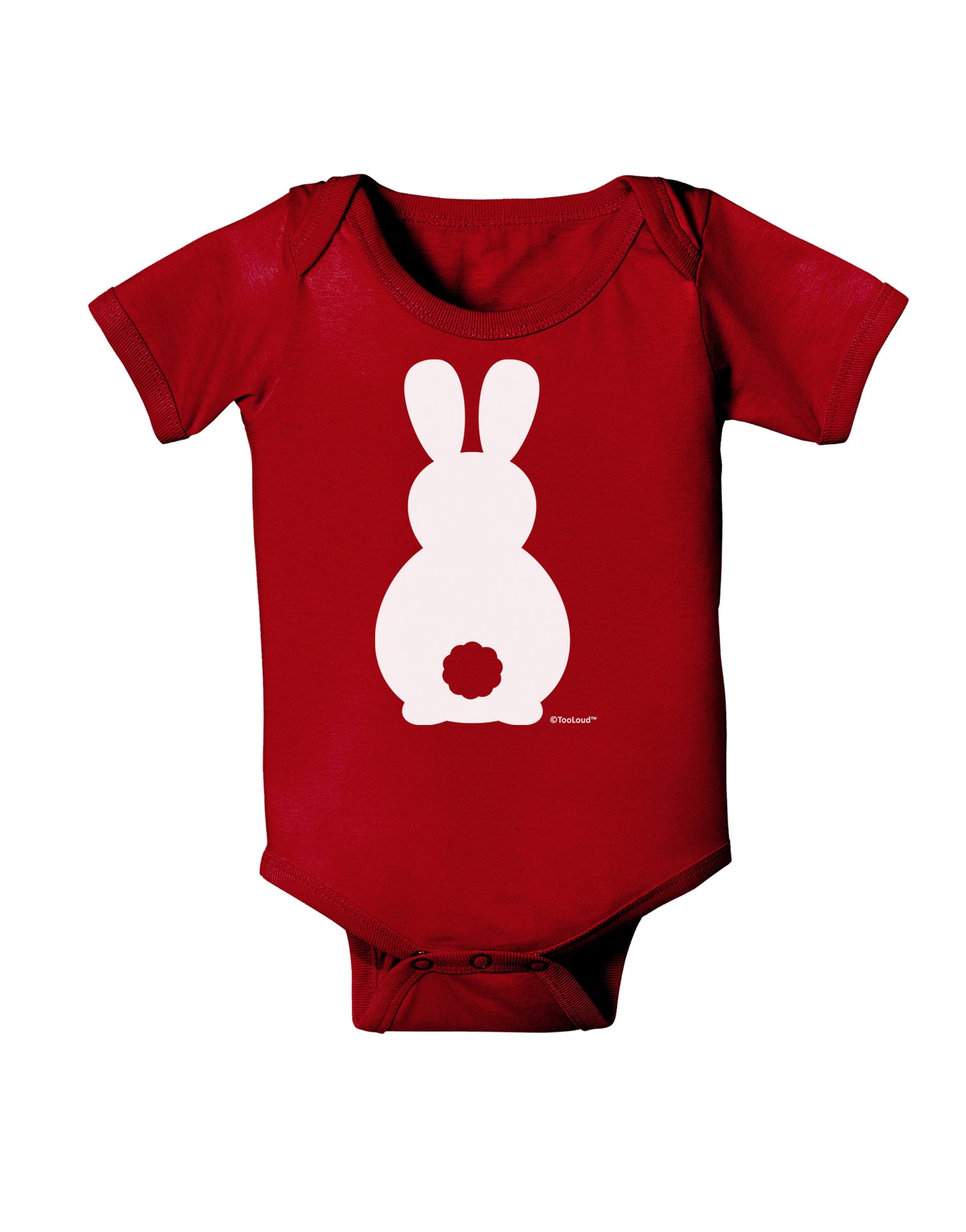 Cute Bunny Silhouette with Tail Baby Bodysuit Dark by TooLoud-Baby Romper-TooLoud-Red-06-Months-Davson Sales