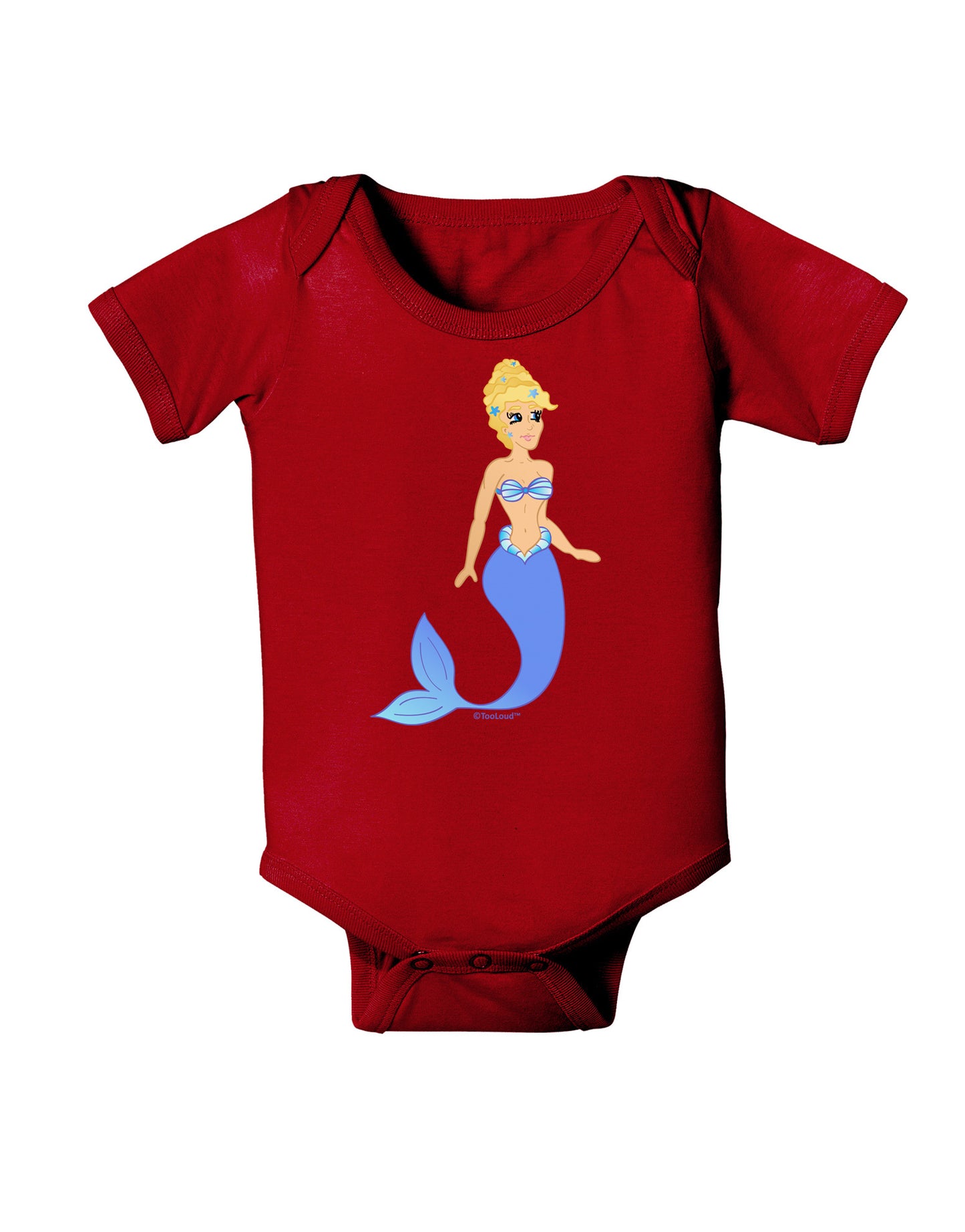 Mermaid Design - Blue Baby Bodysuit Dark-Baby Romper-TooLoud-Red-06-Months-Davson Sales