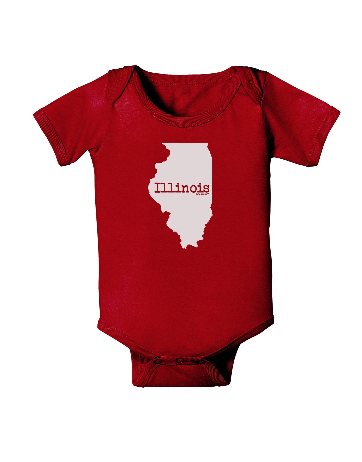 Illinois - United States Shape Baby Bodysuit Dark by TooLoud-Baby Romper-TooLoud-Red-06-Months-Davson Sales