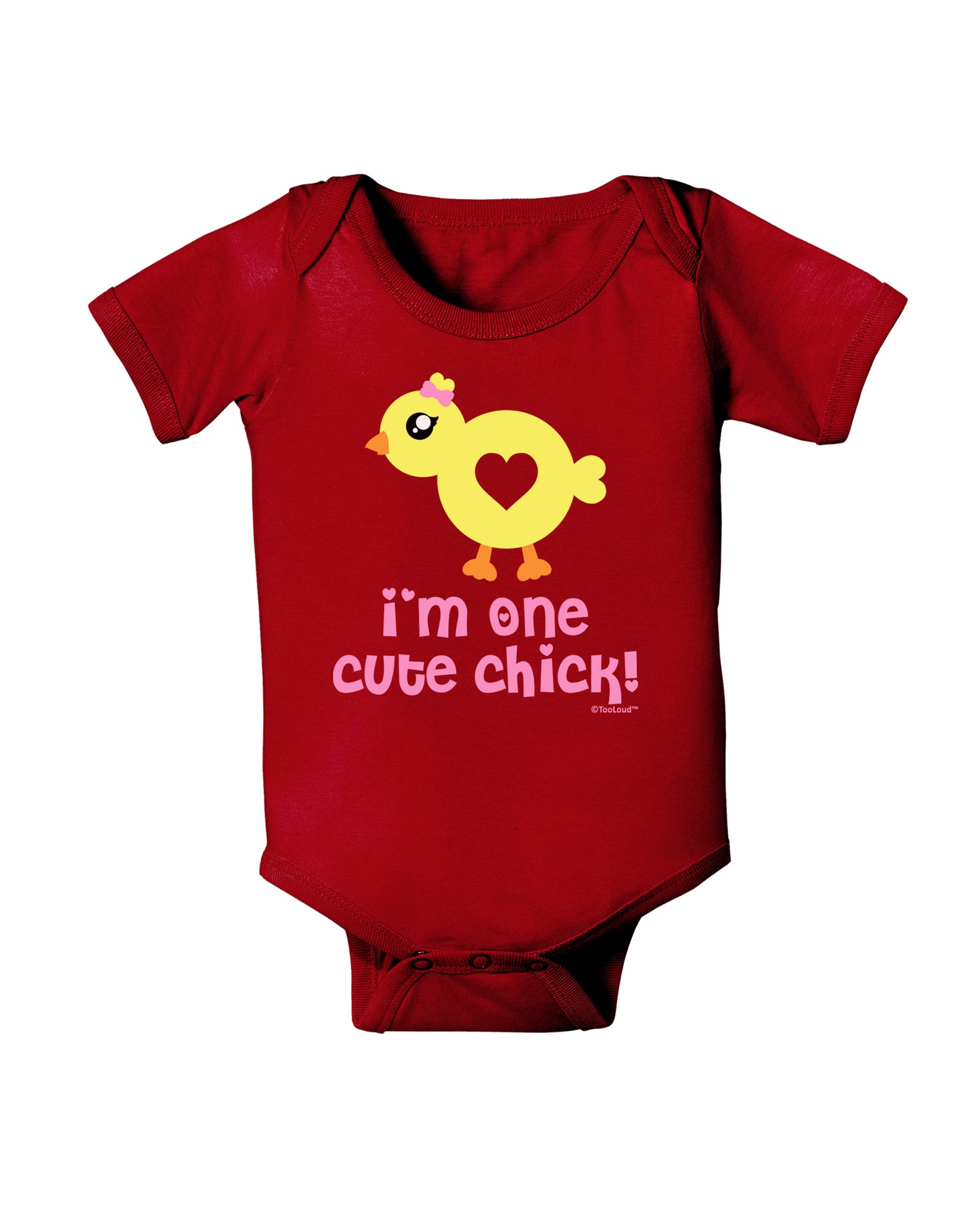 I'm One Cute Chick Baby Bodysuit Dark by TooLoud-Baby Romper-TooLoud-Red-06-Months-Davson Sales