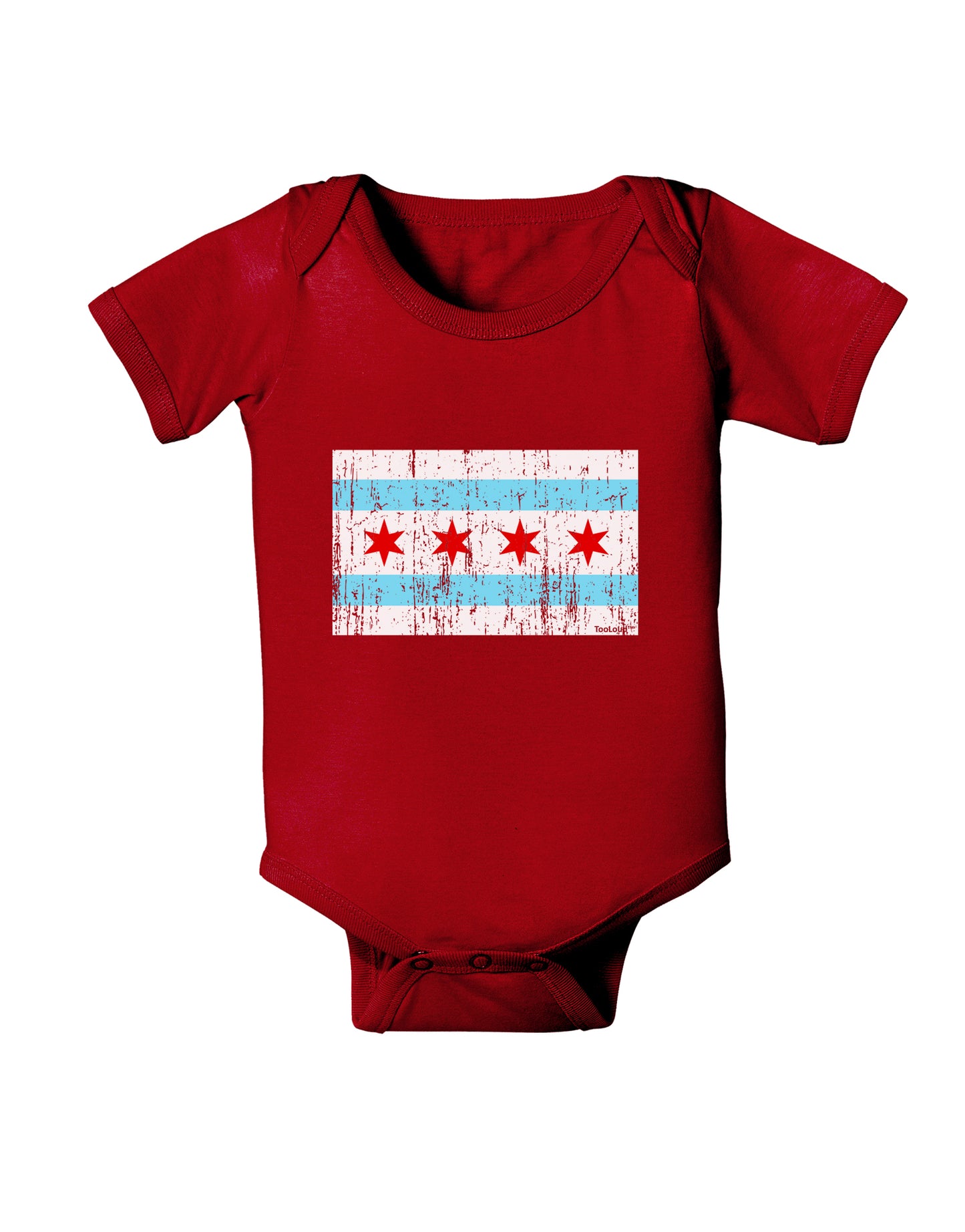 Distressed Chicago Flag Design Baby Bodysuit Dark by TooLoud-Baby Romper-TooLoud-Red-06-Months-Davson Sales