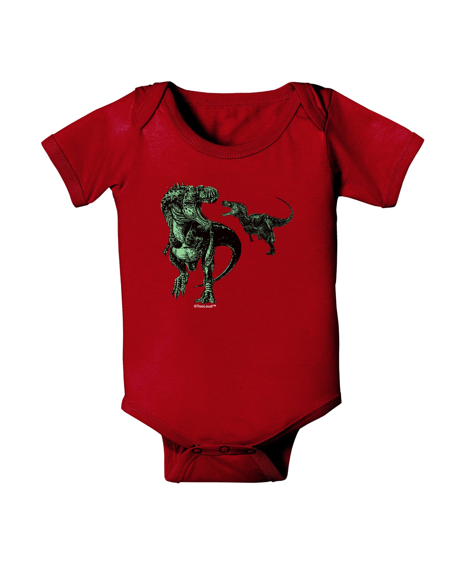 Jurassic Dinosaur Design 1 Baby Bodysuit Dark by TooLoud-Baby Romper-TooLoud-Red-06-Months-Davson Sales