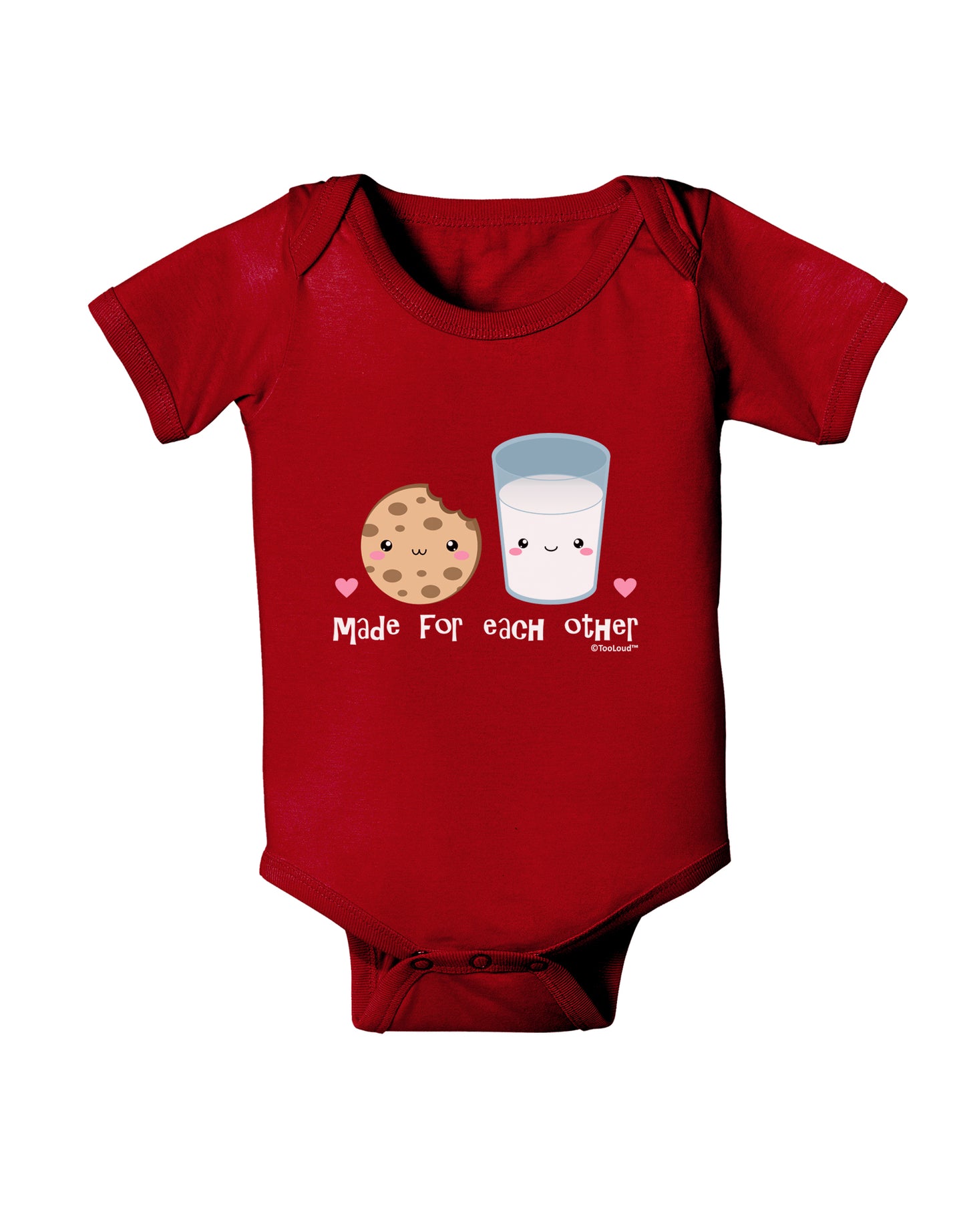 Cute Milk and Cookie - Made for Each Other Baby Bodysuit Dark by TooLoud-Baby Romper-TooLoud-Red-06-Months-Davson Sales