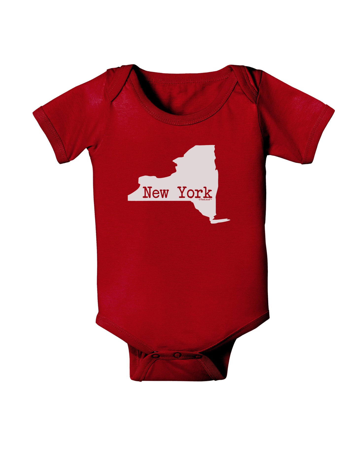 New York - United States Shape Baby Bodysuit Dark by TooLoud-Baby Romper-TooLoud-Red-06-Months-Davson Sales