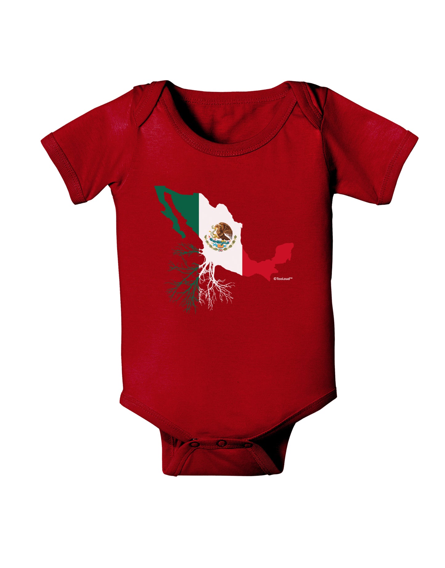 Mexican Roots - Mexico Outline Mexican Flag Baby Bodysuit Dark by TooLoud-Baby Romper-TooLoud-Red-06-Months-Davson Sales