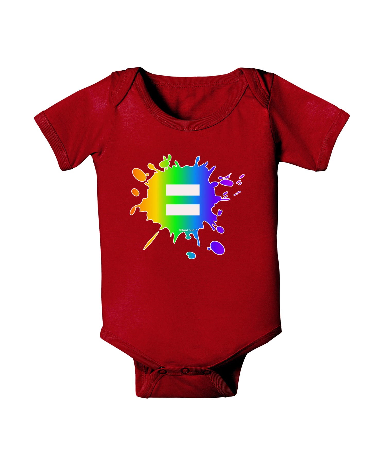 Equal Rainbow Paint Splatter Baby Bodysuit Dark by TooLoud-Baby Romper-TooLoud-Red-06-Months-Davson Sales