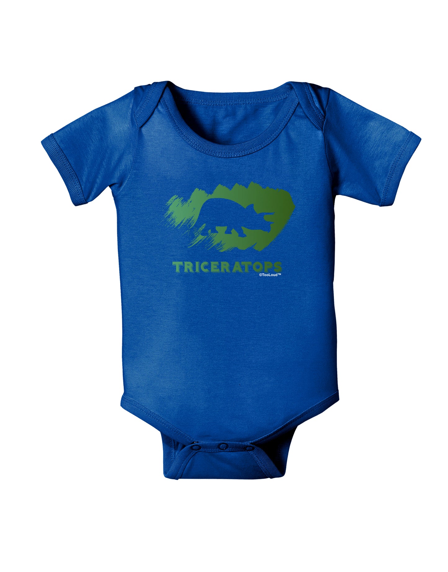 Jurassic Triceratops Design Baby Bodysuit Dark by TooLoud-Baby Romper-TooLoud-Royal-Blue-06-Months-Davson Sales