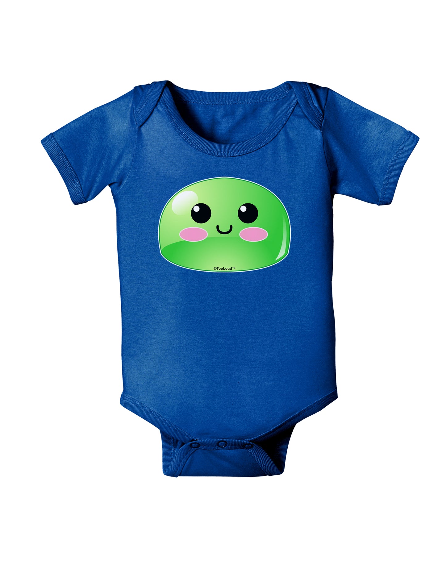 Cute RPG Slime - Green Baby Bodysuit Dark by TooLoud-Baby Romper-TooLoud-Royal-Blue-06-Months-Davson Sales