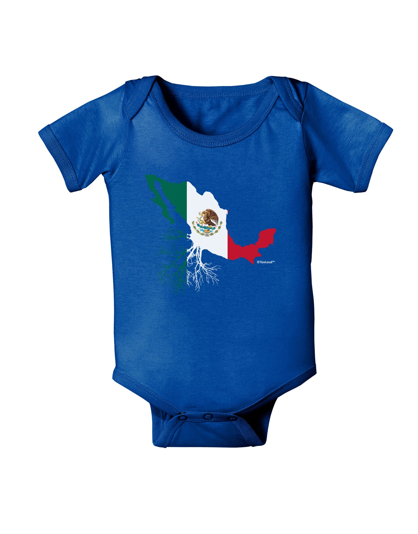 Mexican Roots - Mexico Outline Mexican Flag Baby Bodysuit Dark by TooLoud-Baby Romper-TooLoud-Royal-Blue-06-Months-Davson Sales