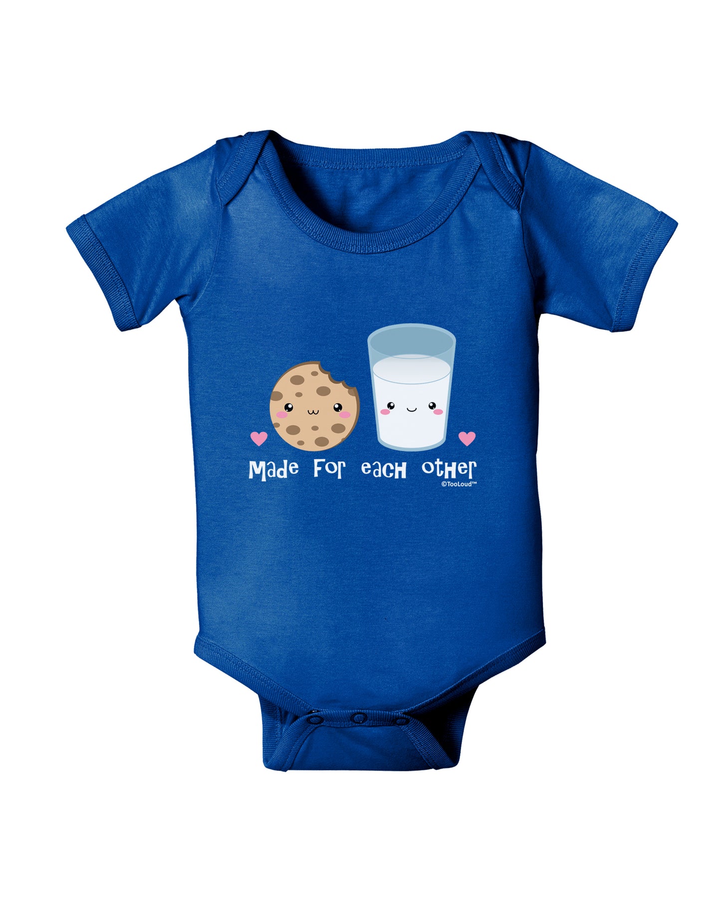 Cute Milk and Cookie - Made for Each Other Baby Bodysuit Dark by TooLoud-Baby Romper-TooLoud-Royal-Blue-06-Months-Davson Sales