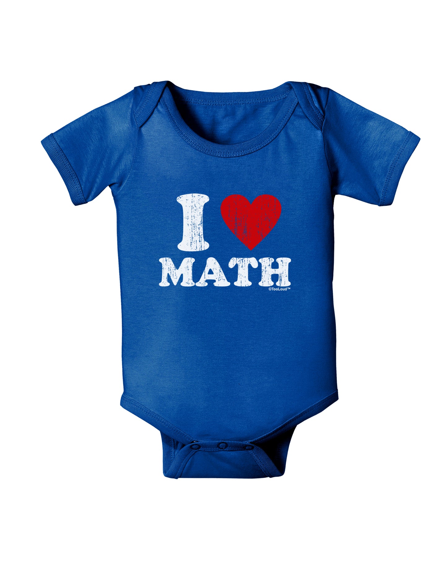 I Heart Math Distressed Baby Bodysuit Dark by TooLoud-Baby Romper-TooLoud-Royal-Blue-06-Months-Davson Sales