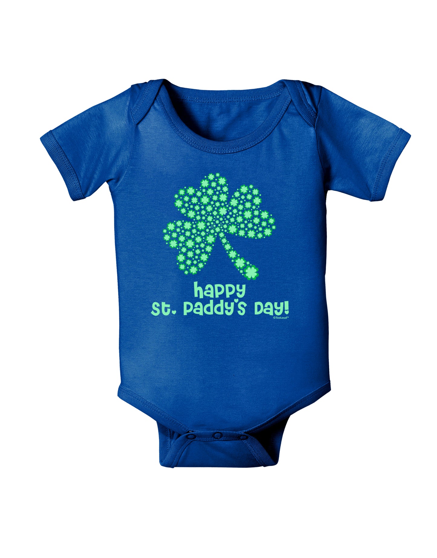 Happy St. Paddy's Day Shamrock Design Baby Bodysuit Dark by TooLoud-Baby Romper-TooLoud-Royal-Blue-06-Months-Davson Sales