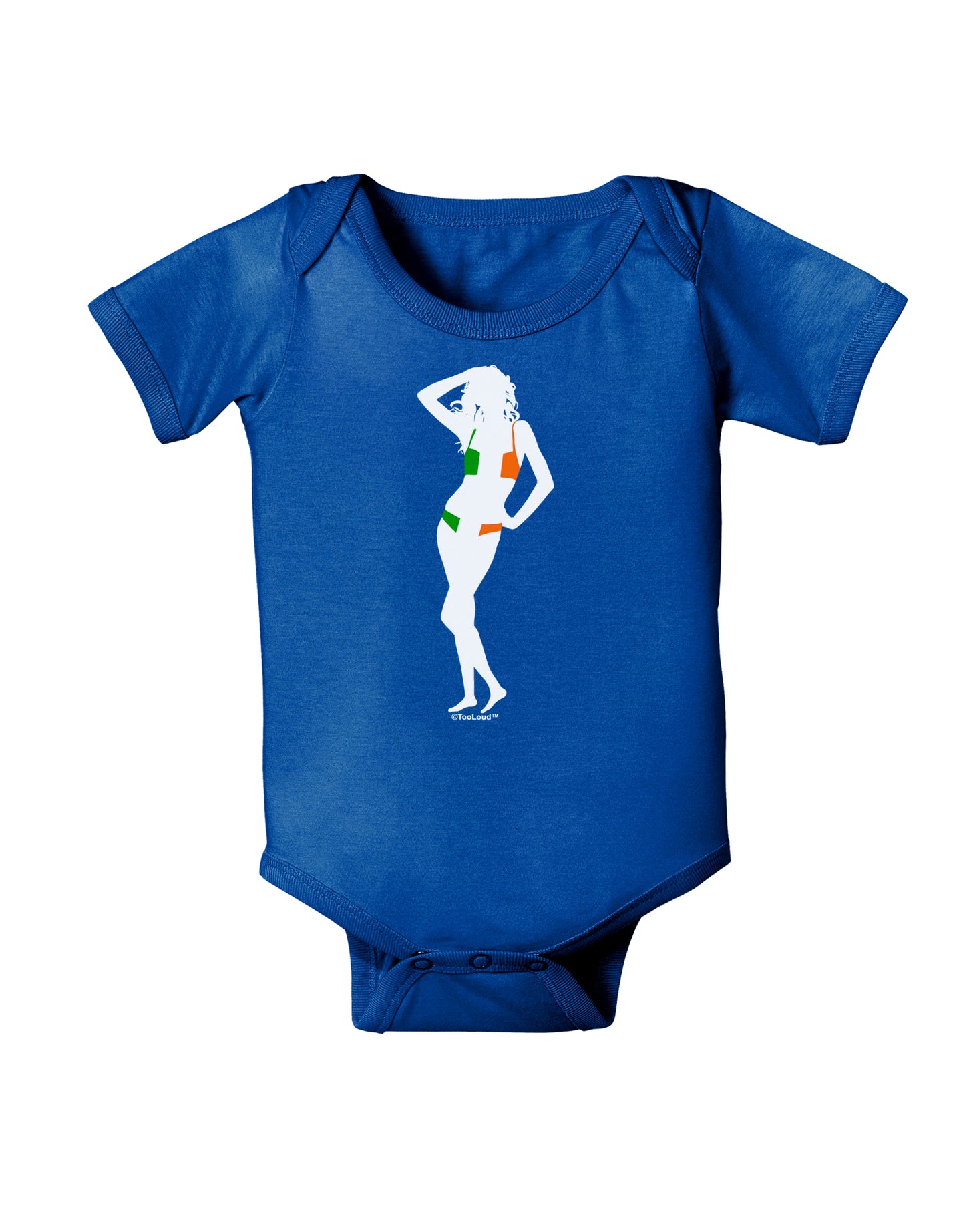 Irish Flag Bikini Shadow Baby Bodysuit Dark by TooLoud-Baby Romper-TooLoud-Royal-Blue-06-Months-Davson Sales