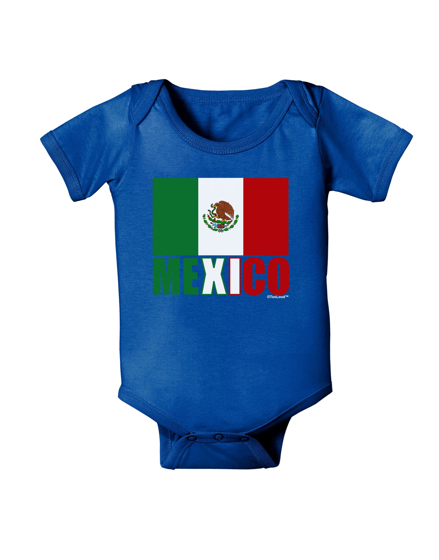 Mexican Flag - Mexico Text Baby Bodysuit Dark by TooLoud-Baby Romper-TooLoud-Royal-Blue-06-Months-Davson Sales