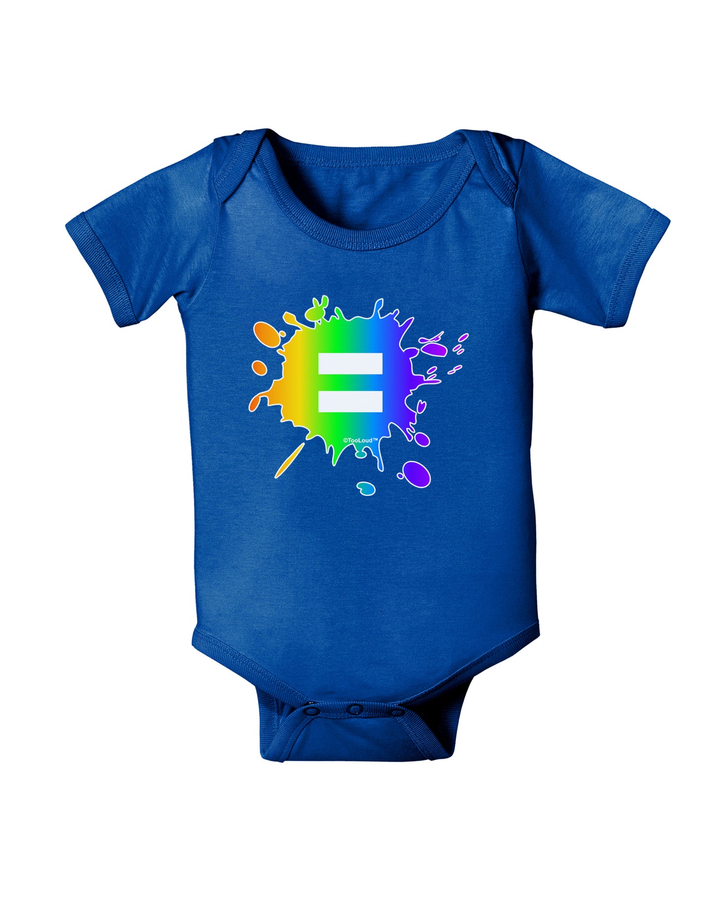 Equal Rainbow Paint Splatter Baby Bodysuit Dark by TooLoud-Baby Romper-TooLoud-Royal-Blue-06-Months-Davson Sales