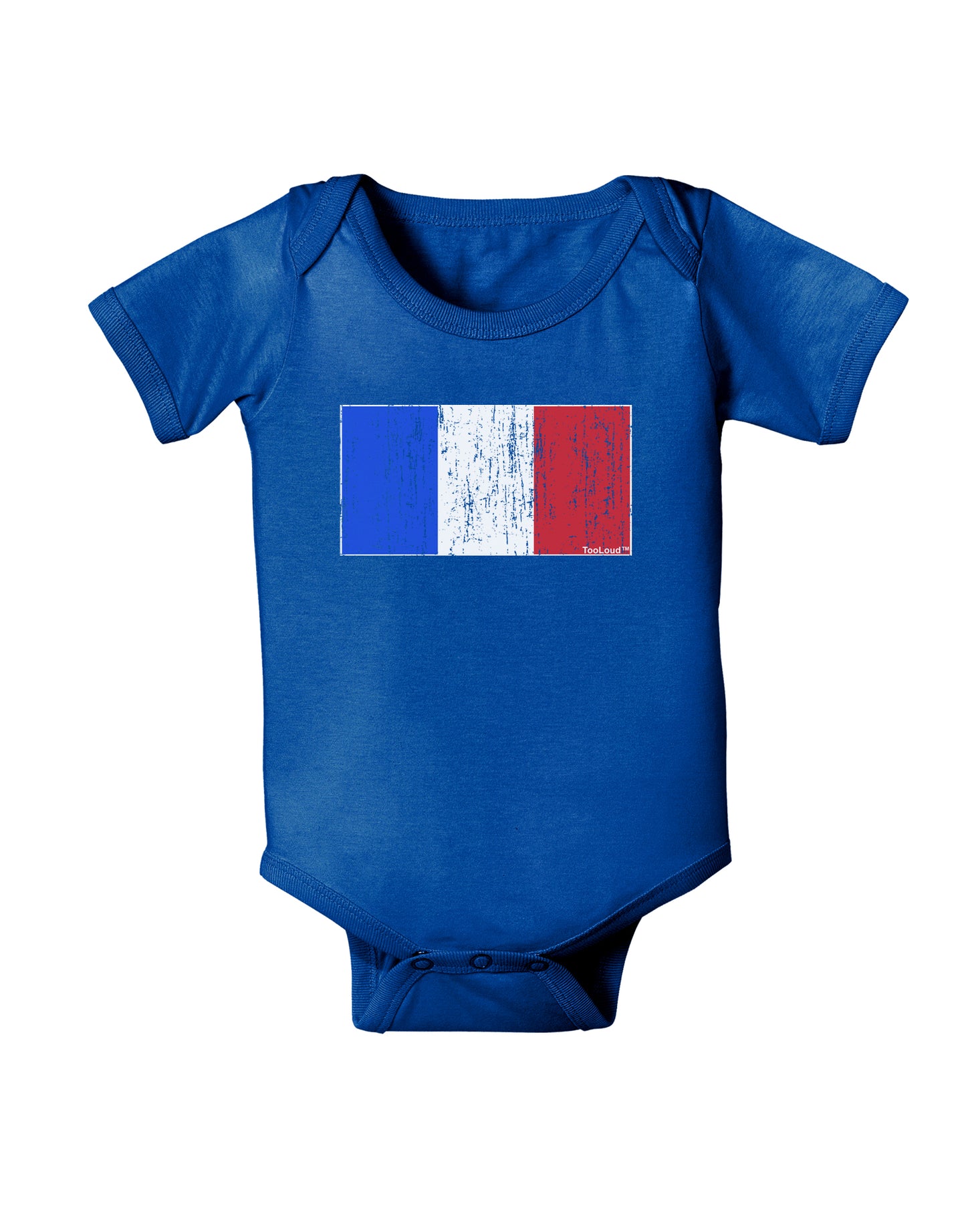 French Flag - France Distressed Baby Bodysuit Dark by TooLoud-Baby Romper-TooLoud-Royal-Blue-06-Months-Davson Sales