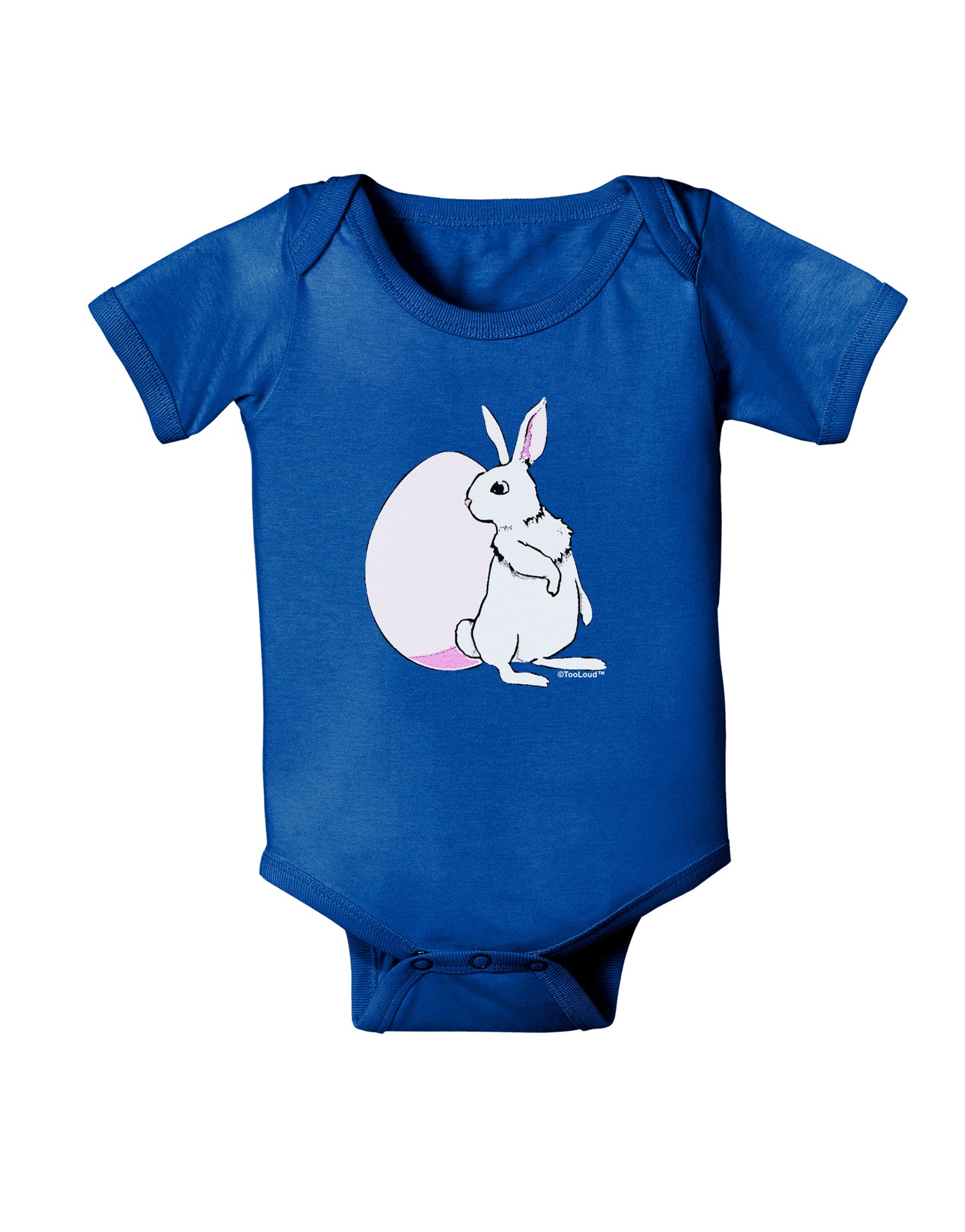 Easter Bunny and Egg Design Baby Bodysuit Dark by TooLoud-Baby Romper-TooLoud-Royal-Blue-06-Months-Davson Sales