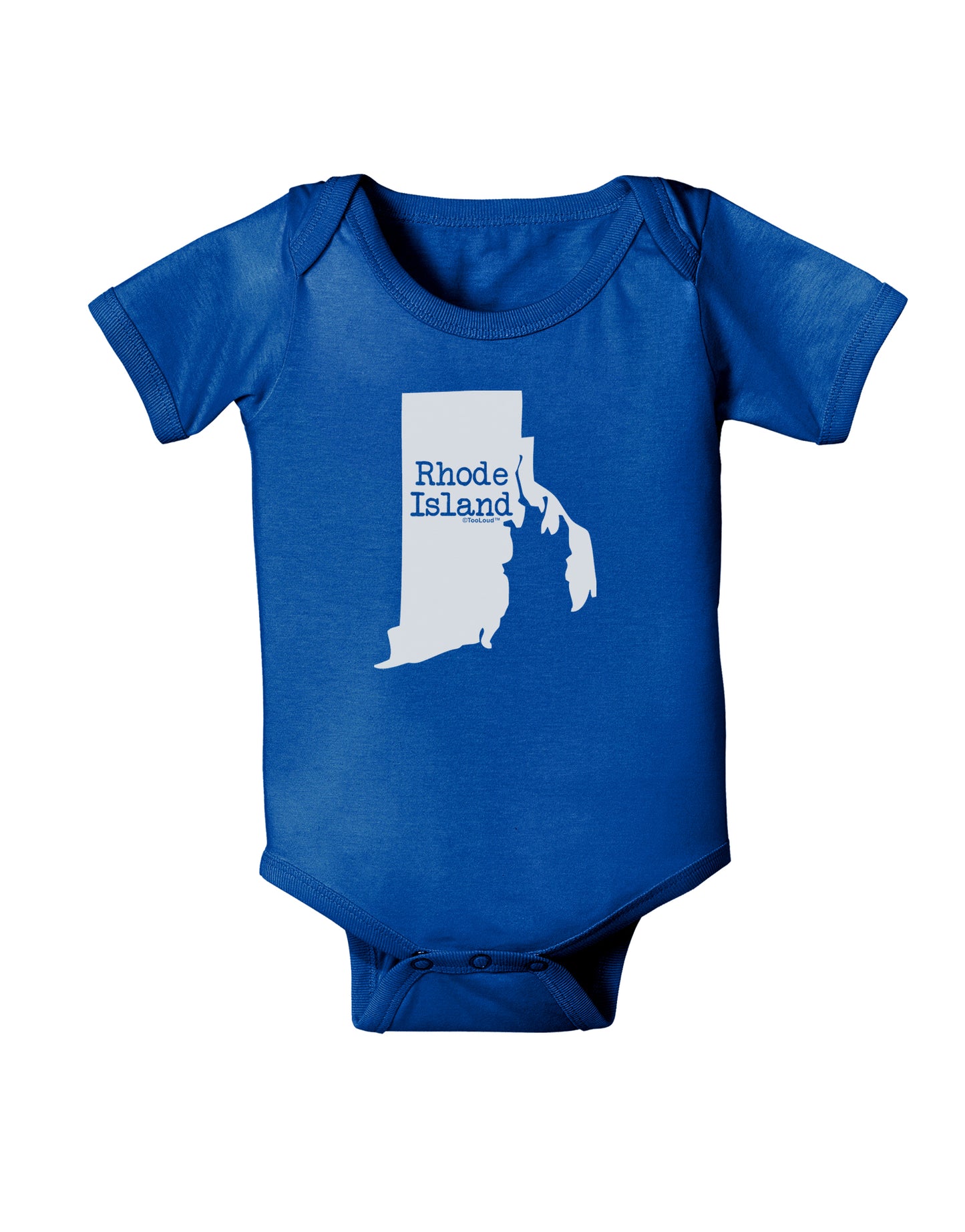 Rhode Island - United States Shape Baby Bodysuit Dark by TooLoud-Baby Romper-TooLoud-Royal-Blue-06-Months-Davson Sales