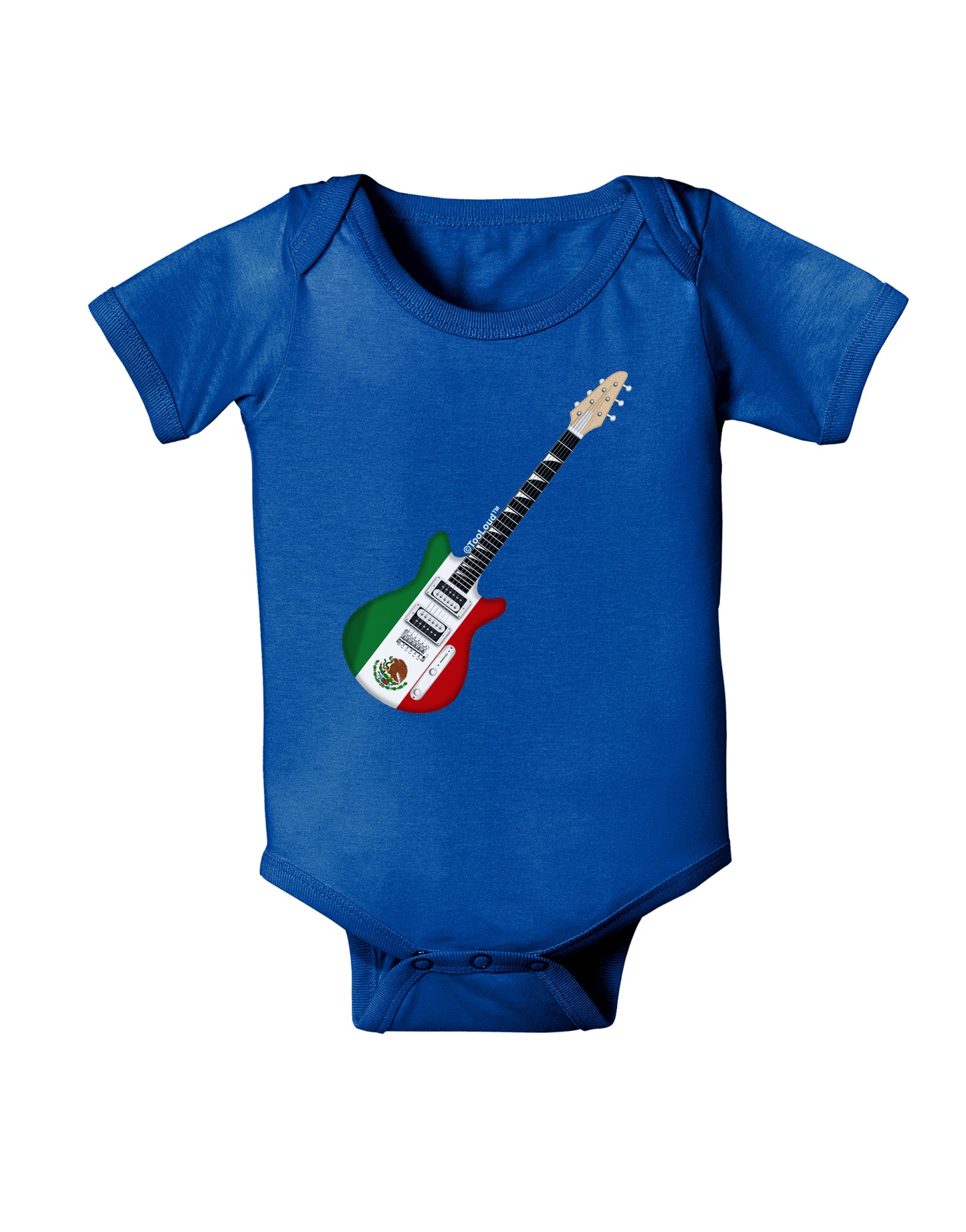 Mexican Flag Guitar Design Baby Bodysuit Dark by TooLoud-Baby Romper-TooLoud-Royal-Blue-06-Months-Davson Sales