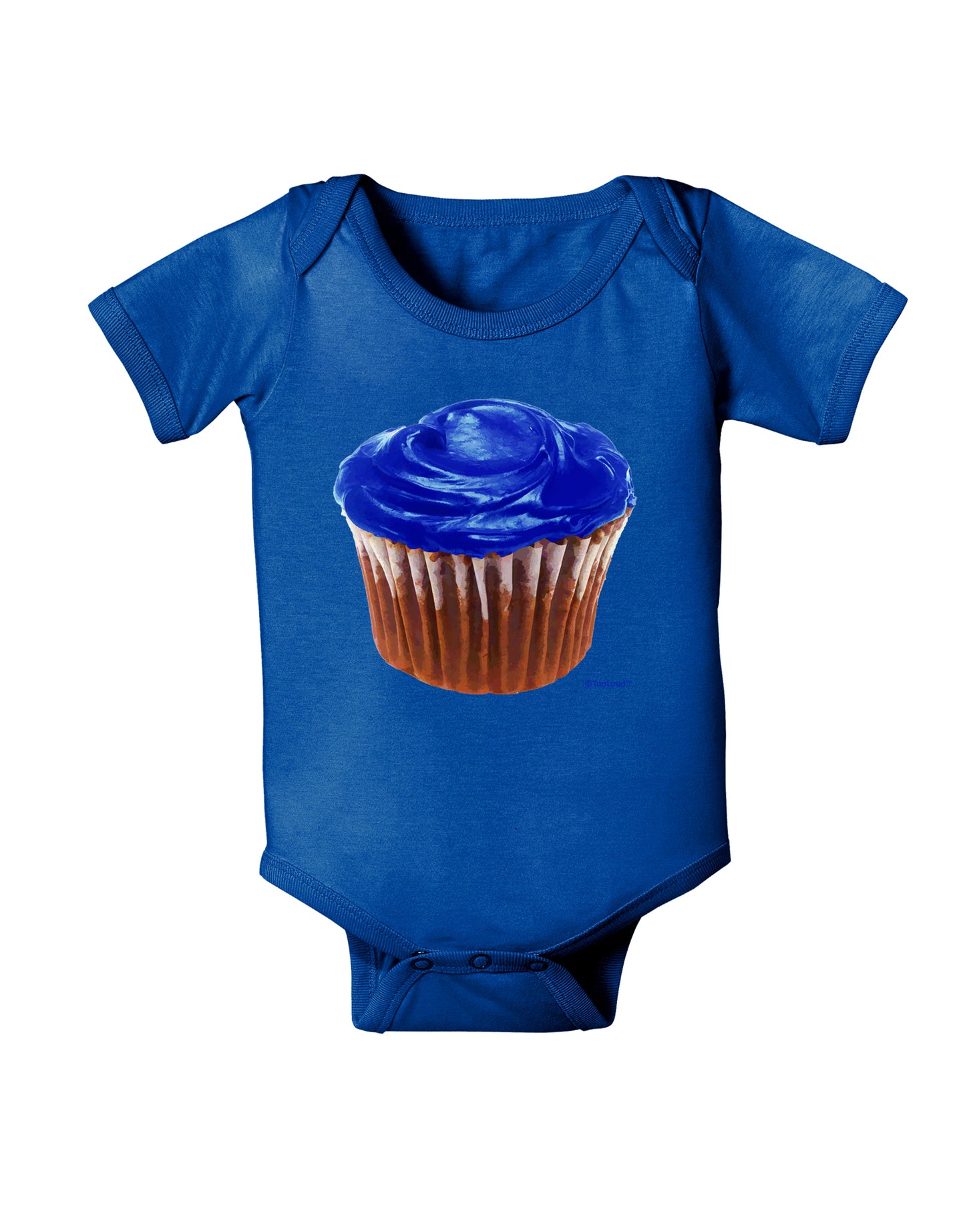 Giant Bright Blue Cupcake Baby Bodysuit Dark by TooLoud-Baby Romper-TooLoud-Royal-Blue-06-Months-Davson Sales