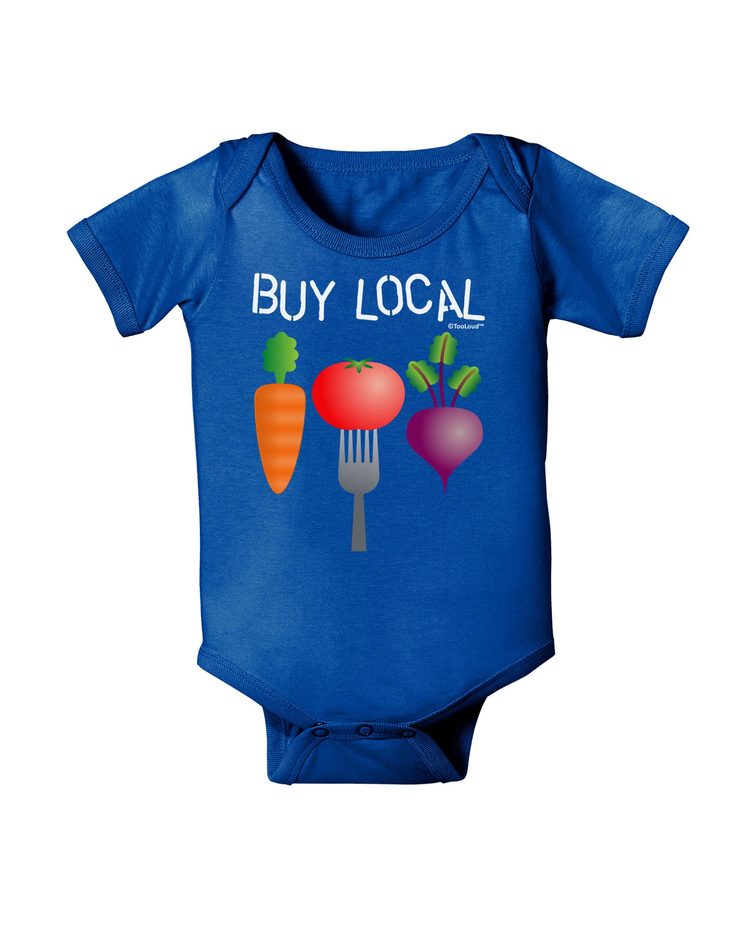 Buy Local - Vegetables Design Baby Bodysuit Dark-Baby Romper-TooLoud-Royal-Blue-06-Months-Davson Sales