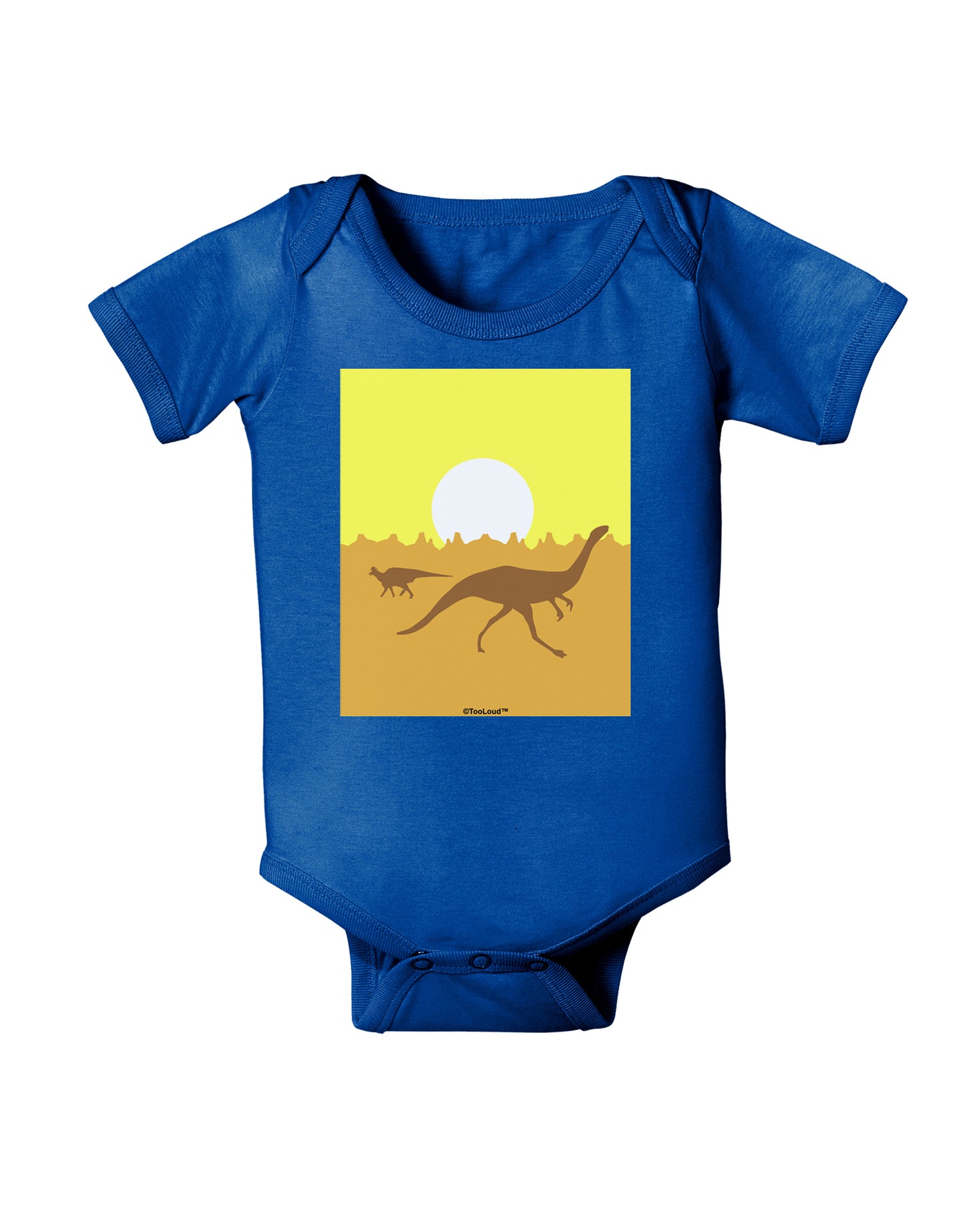 Jurassic Dinosaur Sunrise Baby Bodysuit Dark by TooLoud-Baby Romper-TooLoud-Royal-Blue-06-Months-Davson Sales
