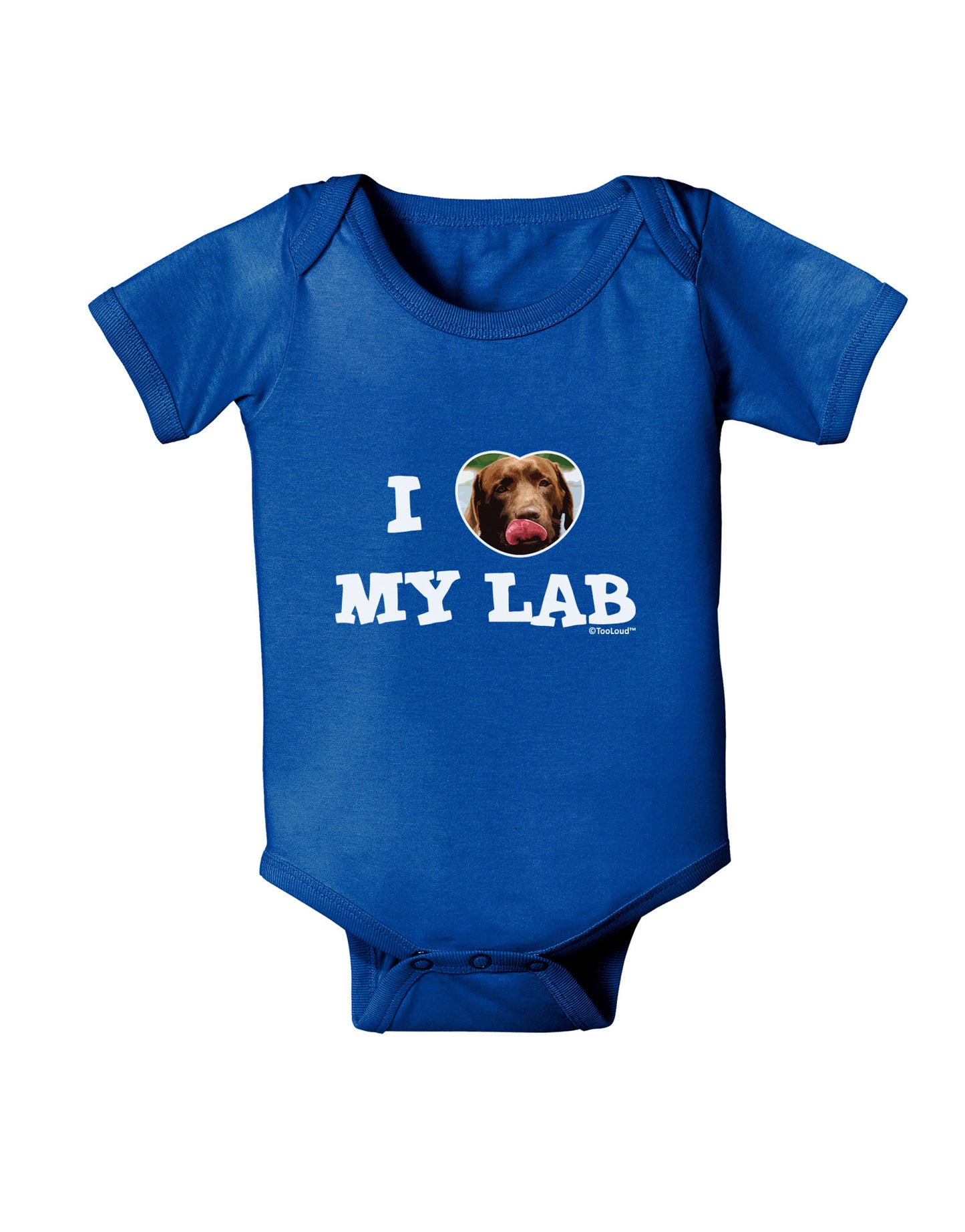 I Heart My Lab Baby Bodysuit Dark-Baby Romper-TooLoud-Royal-Blue-06-Months-Davson Sales