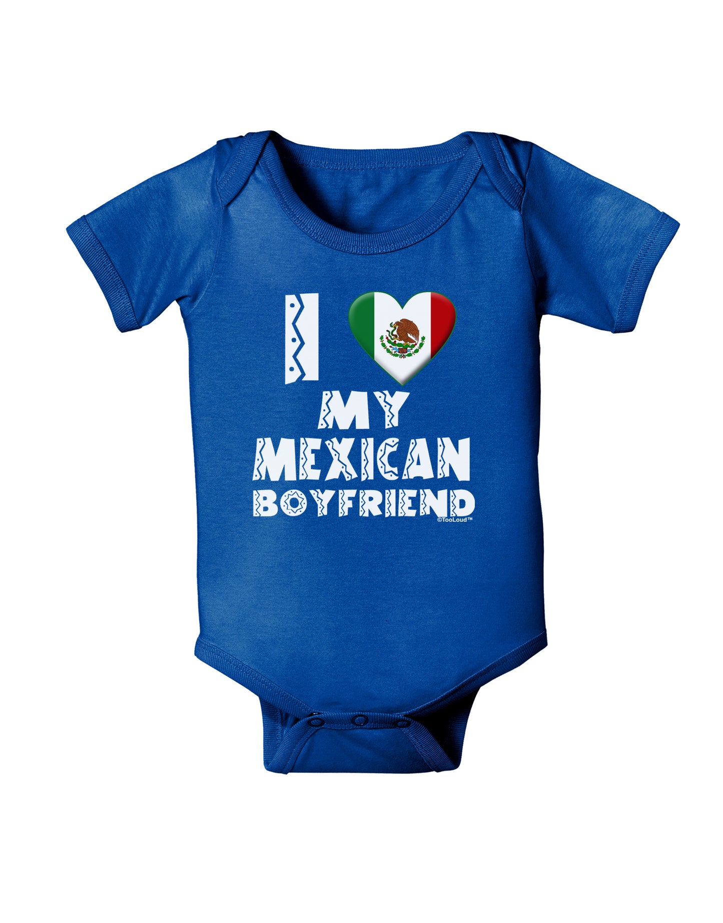 I Heart My Mexican Boyfriend Baby Bodysuit Dark by TooLoud-Baby Romper-TooLoud-Royal-Blue-06-Months-Davson Sales