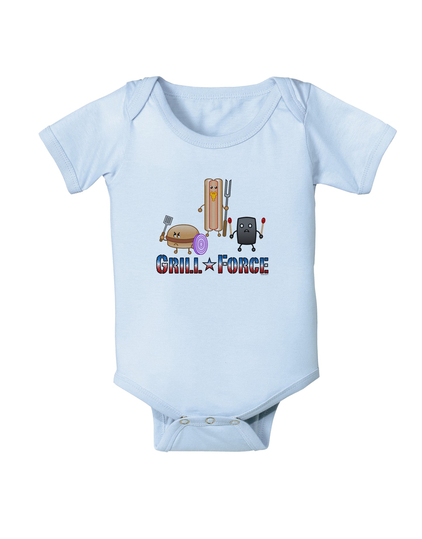 Grill Force Baby Bodysuit One Piece-Baby Romper-TooLoud-Light-Blue-06-Months-Davson Sales