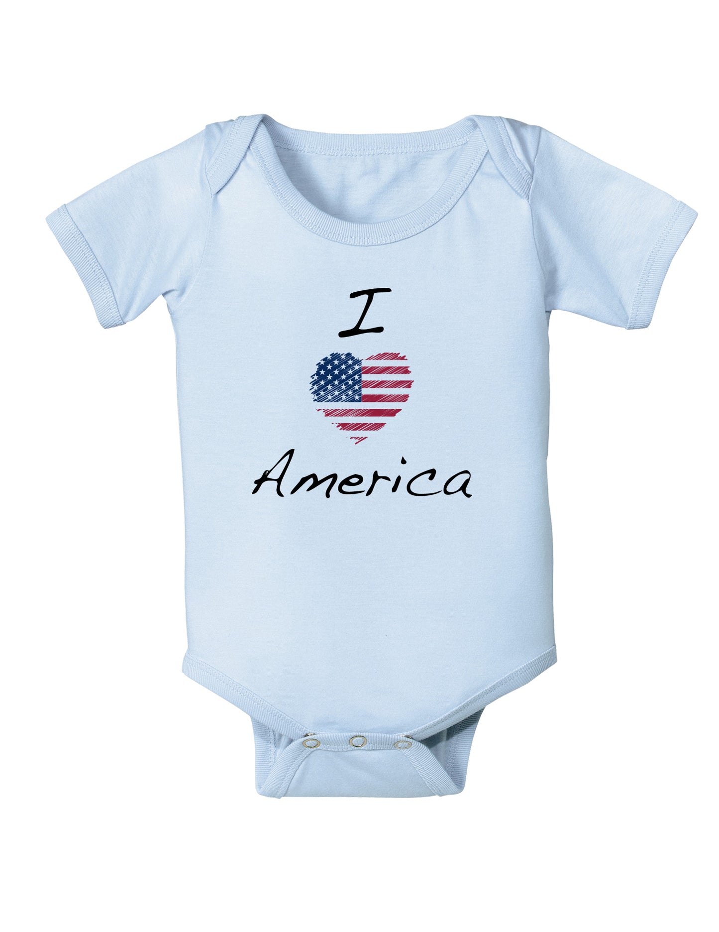 I Heart America Scribble Baby Bodysuit One Piece-Baby Romper-TooLoud-Light-Blue-06-Months-Davson Sales