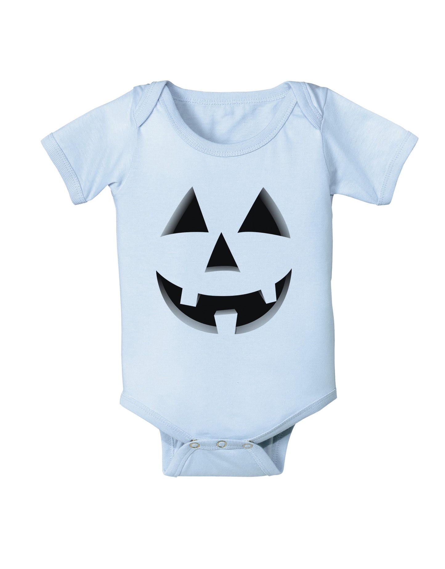 Happy Cute Jack O' Lantern Pumpkin Face Baby Bodysuit One Piece-Baby Romper-TooLoud-Light-Blue-06-Months-Davson Sales