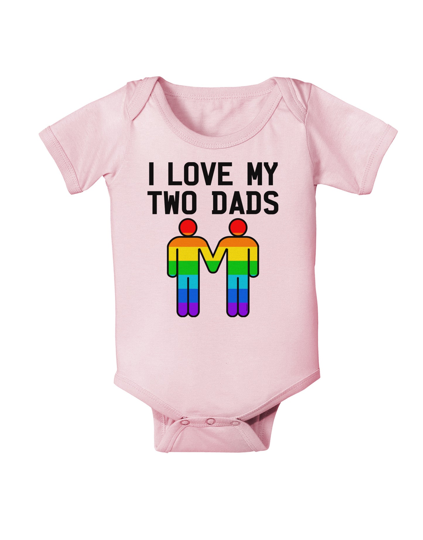 I Love My Two Dads LGBT Baby Bodysuit One Piece-Baby Romper-TooLoud-Light-Pink-06-Months-Davson Sales