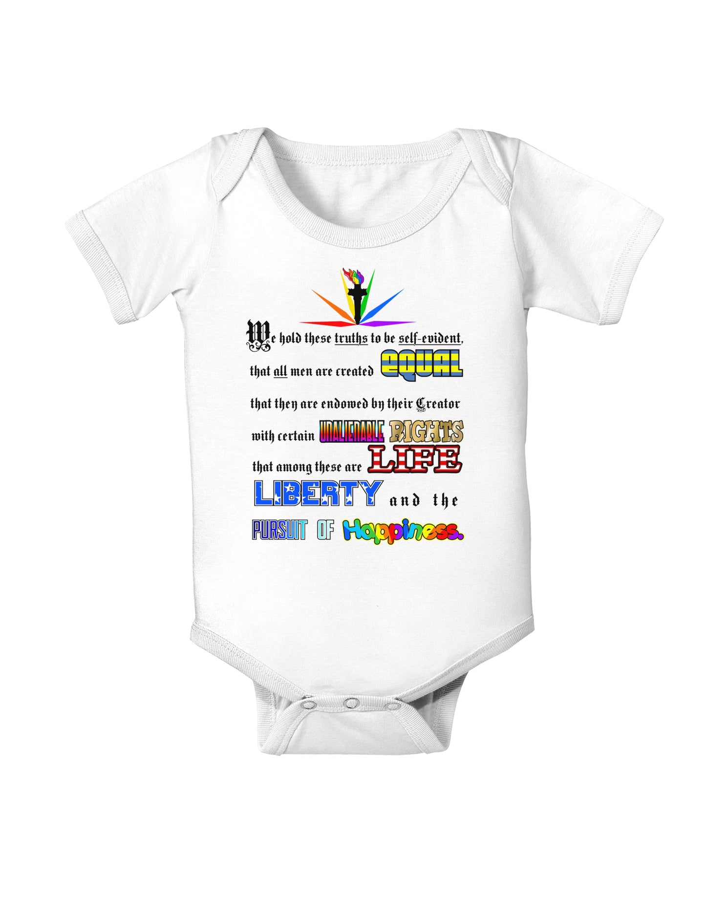 Equality Life Liberty Pursuit of Happiness Baby Bodysuit One Piece-Baby Romper-TooLoud-White-06-Months-Davson Sales