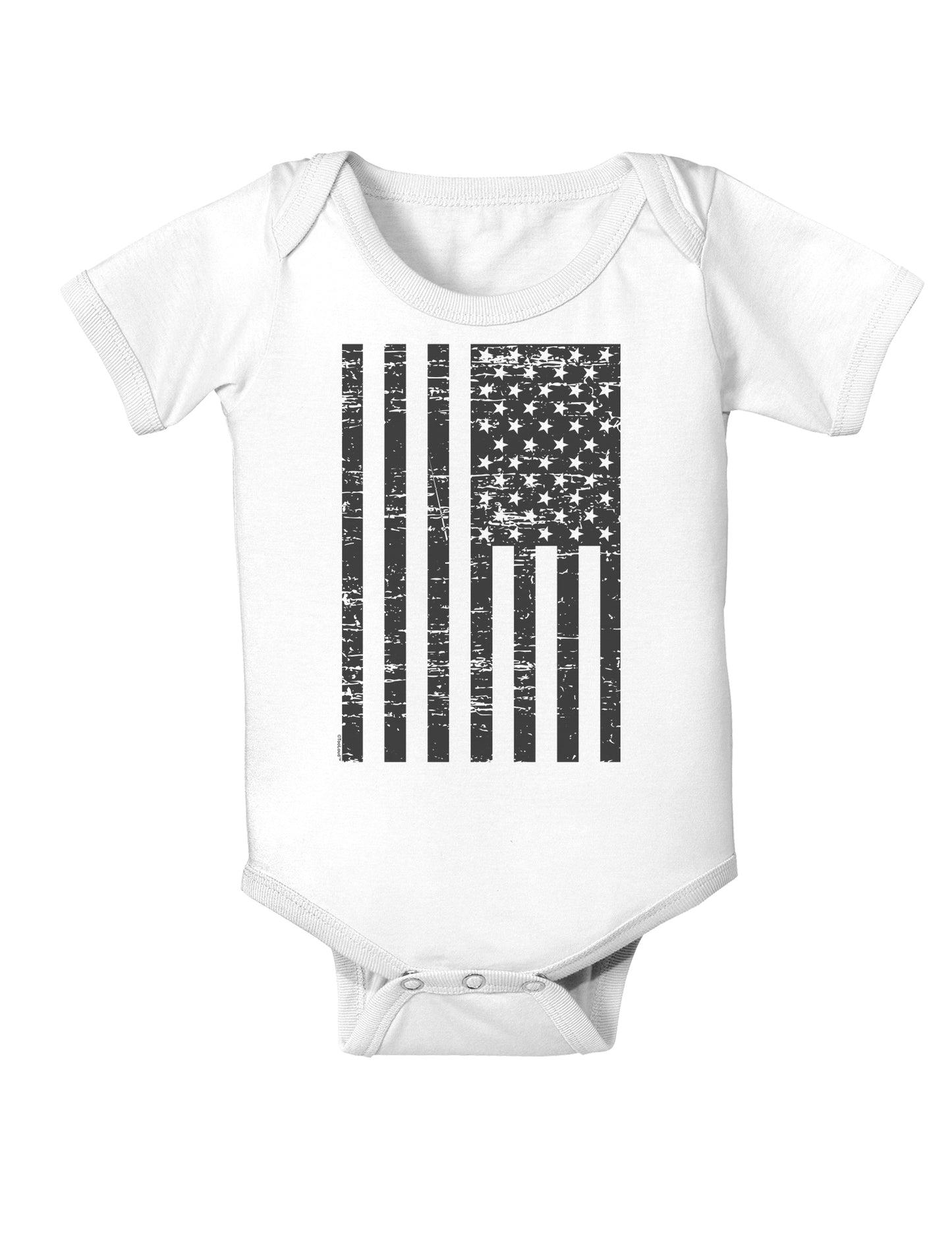 Vintage Black and White USA Flag Baby Bodysuit One Piece-Baby Romper-TooLoud-White-06-Months-Davson Sales