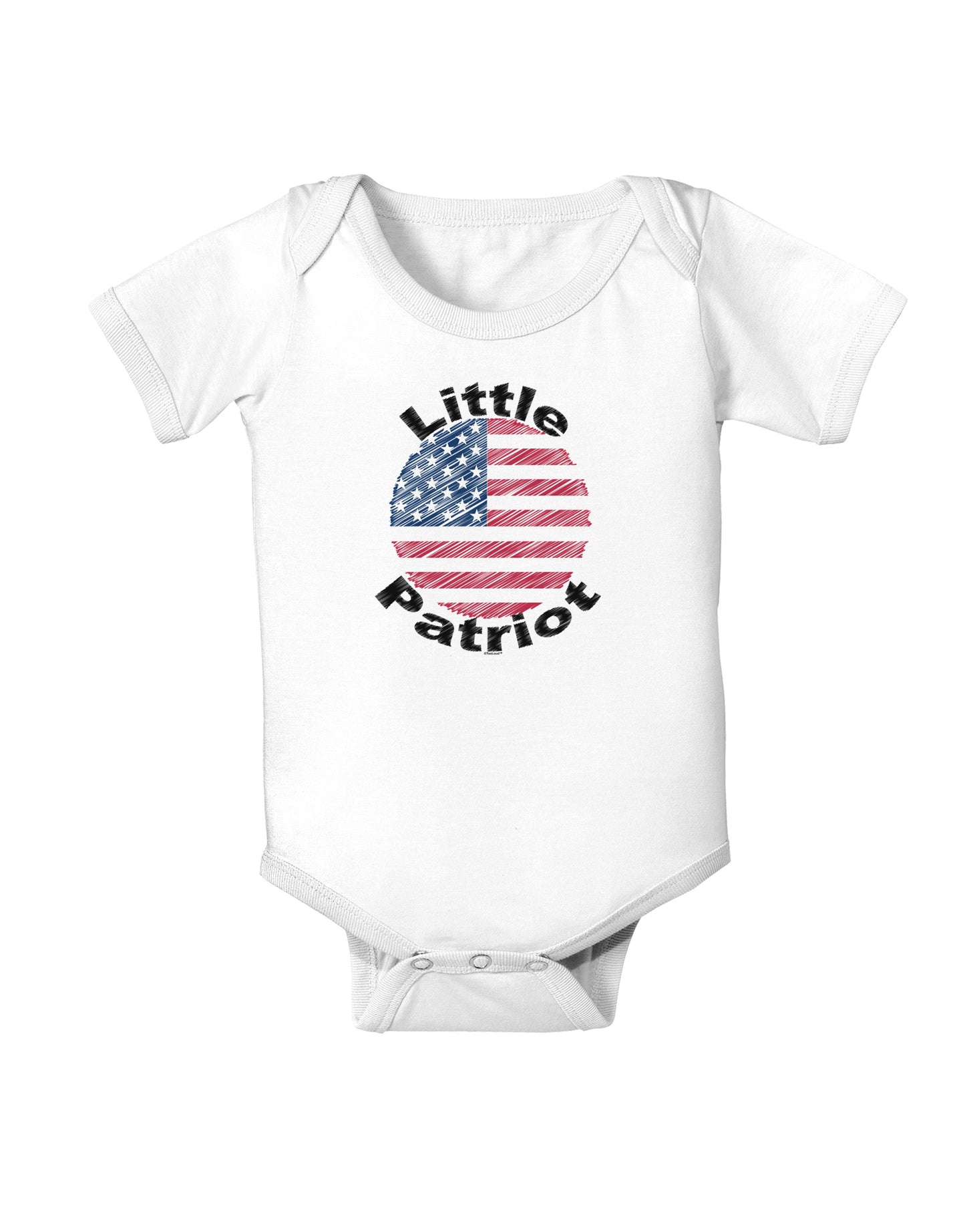 Little Patriot Scribble Baby Bodysuit One Piece-Baby Romper-TooLoud-White-06-Months-Davson Sales