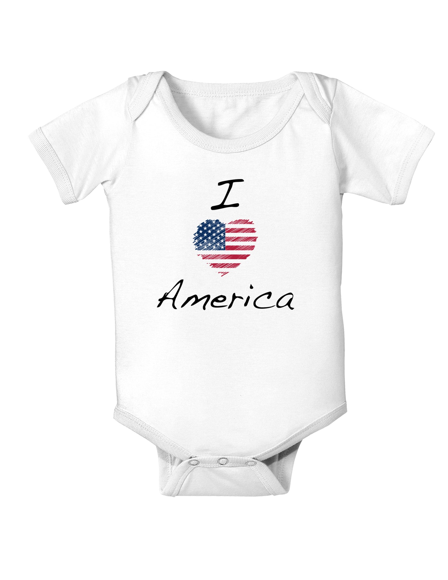 I Heart America Scribble Baby Bodysuit One Piece-Baby Romper-TooLoud-White-06-Months-Davson Sales