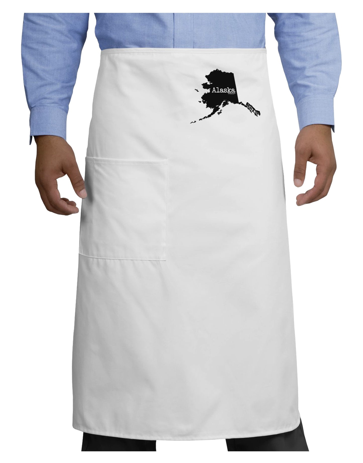 Alaska - United States Shape Adult Bistro Apron by TooLoud-Bistro Apron-TooLoud-White-One-Size-Adult-Davson Sales