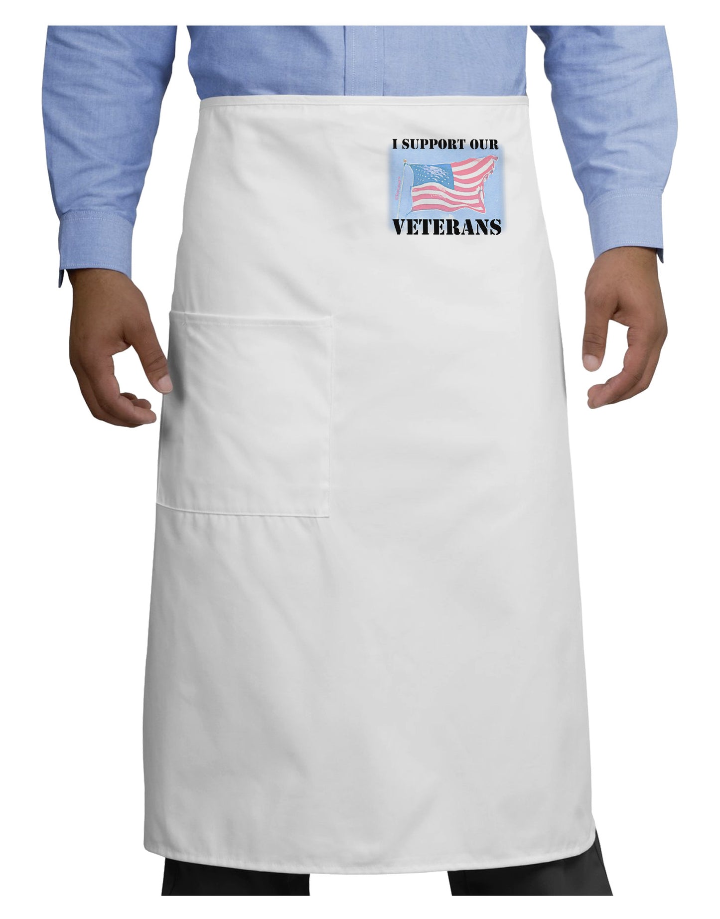 Support Our Veterans Adult Bistro Apron-Bistro Apron-TooLoud-White-One-Size-Adult-Davson Sales
