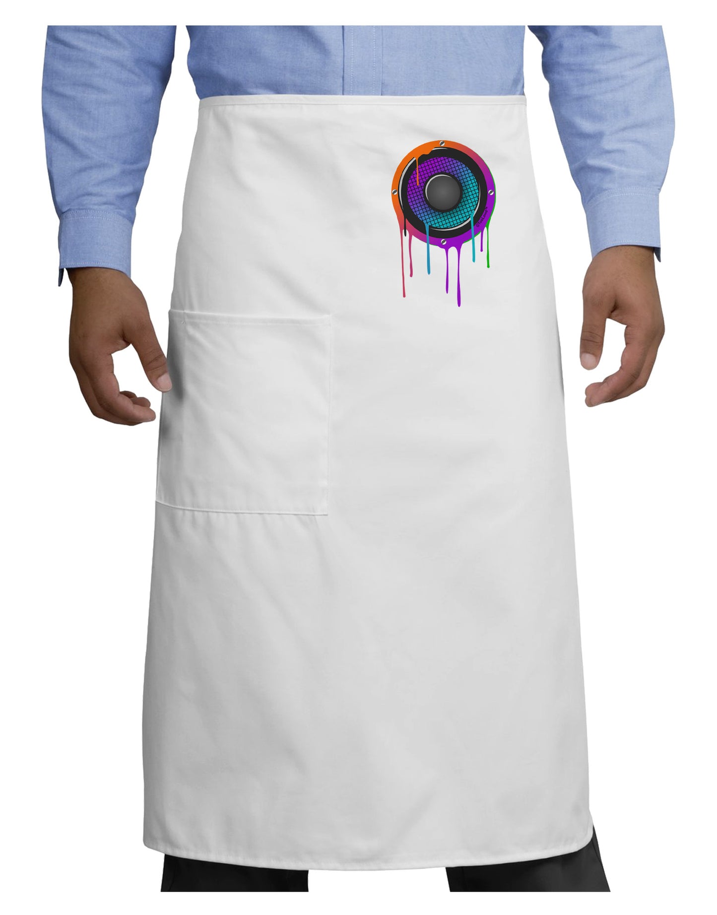 Paint Drips Speaker Adult Bistro Apron-Bistro Apron-TooLoud-White-One-Size-Adult-Davson Sales