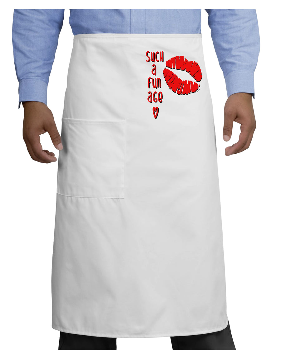 Such a Fun Age Kiss Lips Adult Bistro Apron-Bistro Apron-TooLoud-White-One-Size-Adult-Davson Sales