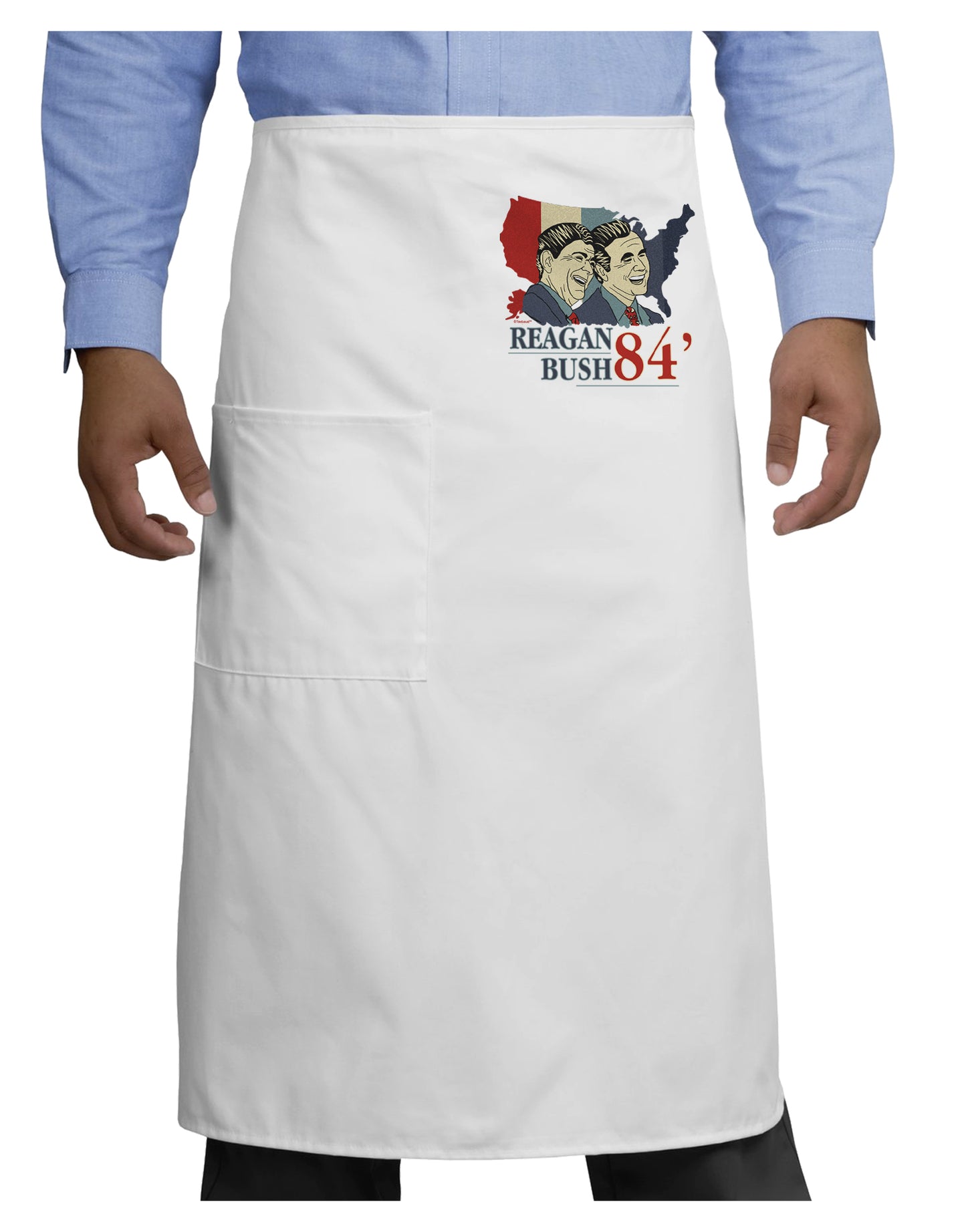 TooLoud REAGAN BUSH 84 Adult Bistro Apron-Bistro Apron-TooLoud-White-One-Size-Adult-Davson Sales