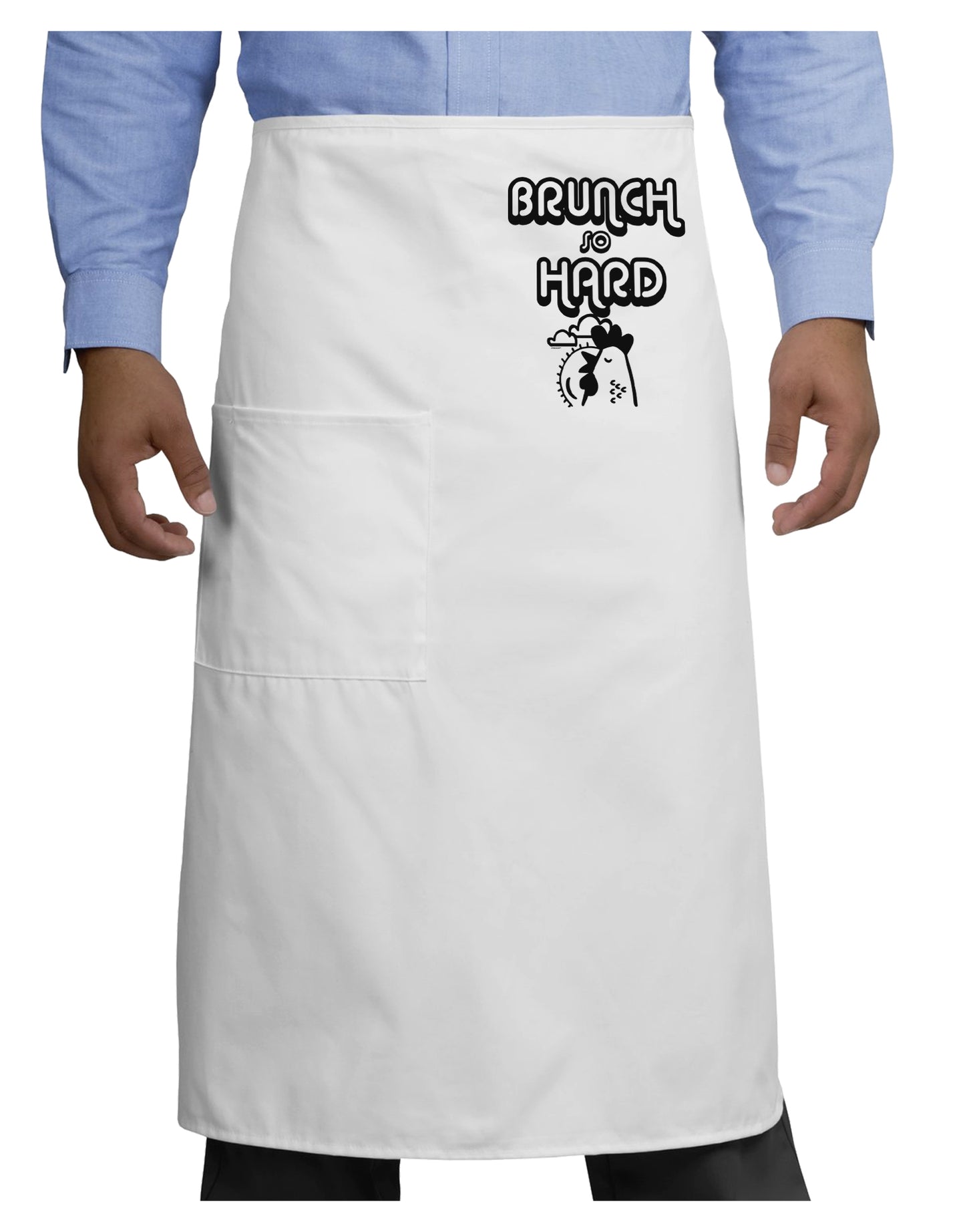 TooLoud Brunch So Hard Hen Adult Bistro Apron-Bistro Apron-TooLoud-White-One-Size-Adult-Davson Sales