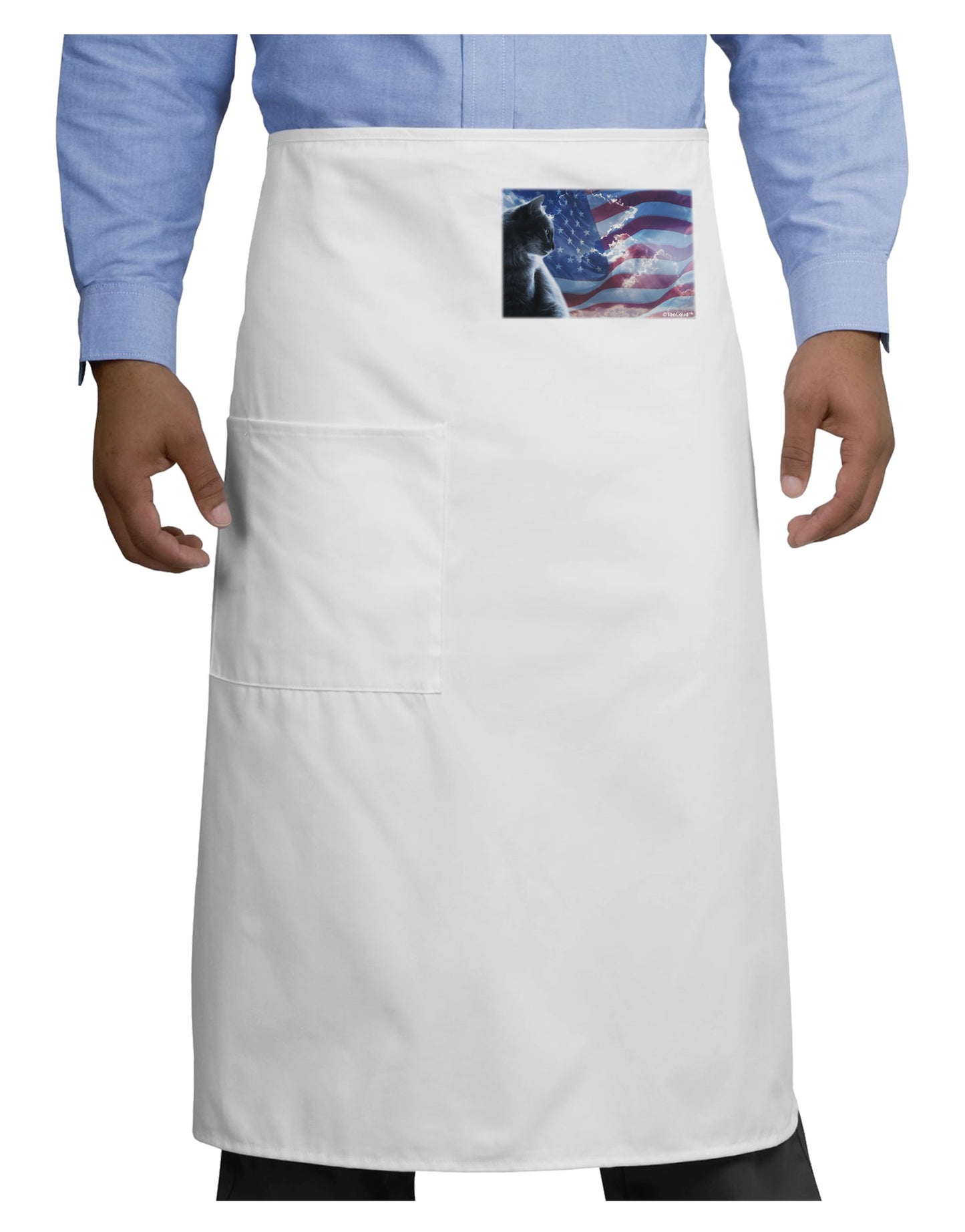 All American Cat Adult Bistro Apron by TooLoud-Bistro Apron-TooLoud-White-One-Size-Adult-Davson Sales