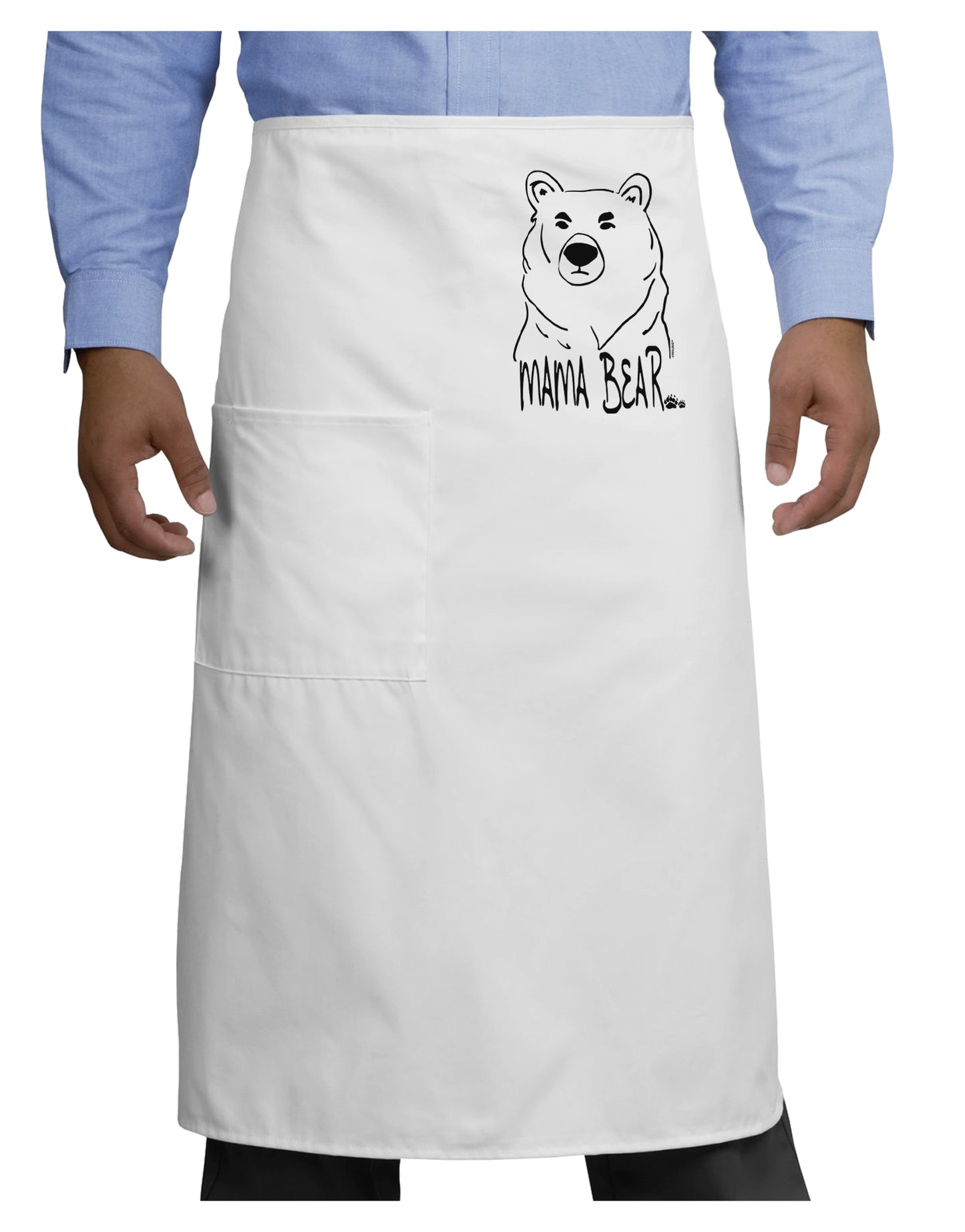 TooLoud Mama Bear Adult Bistro Apron-Bistro Apron-TooLoud-White-One-Size-Adult-Davson Sales
