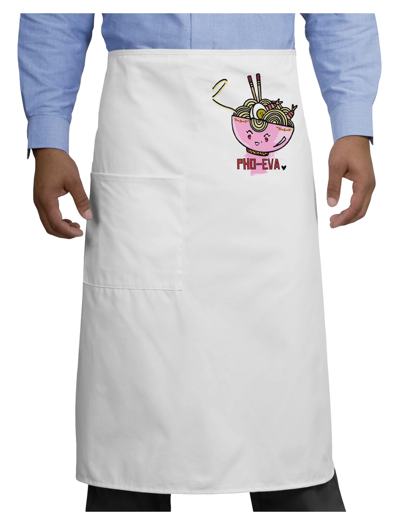 TooLoud Matching Pho Eva Pink Pho Bowl Adult Bistro Apron-Bistro Apron-TooLoud-White-One-Size-Adult-Davson Sales