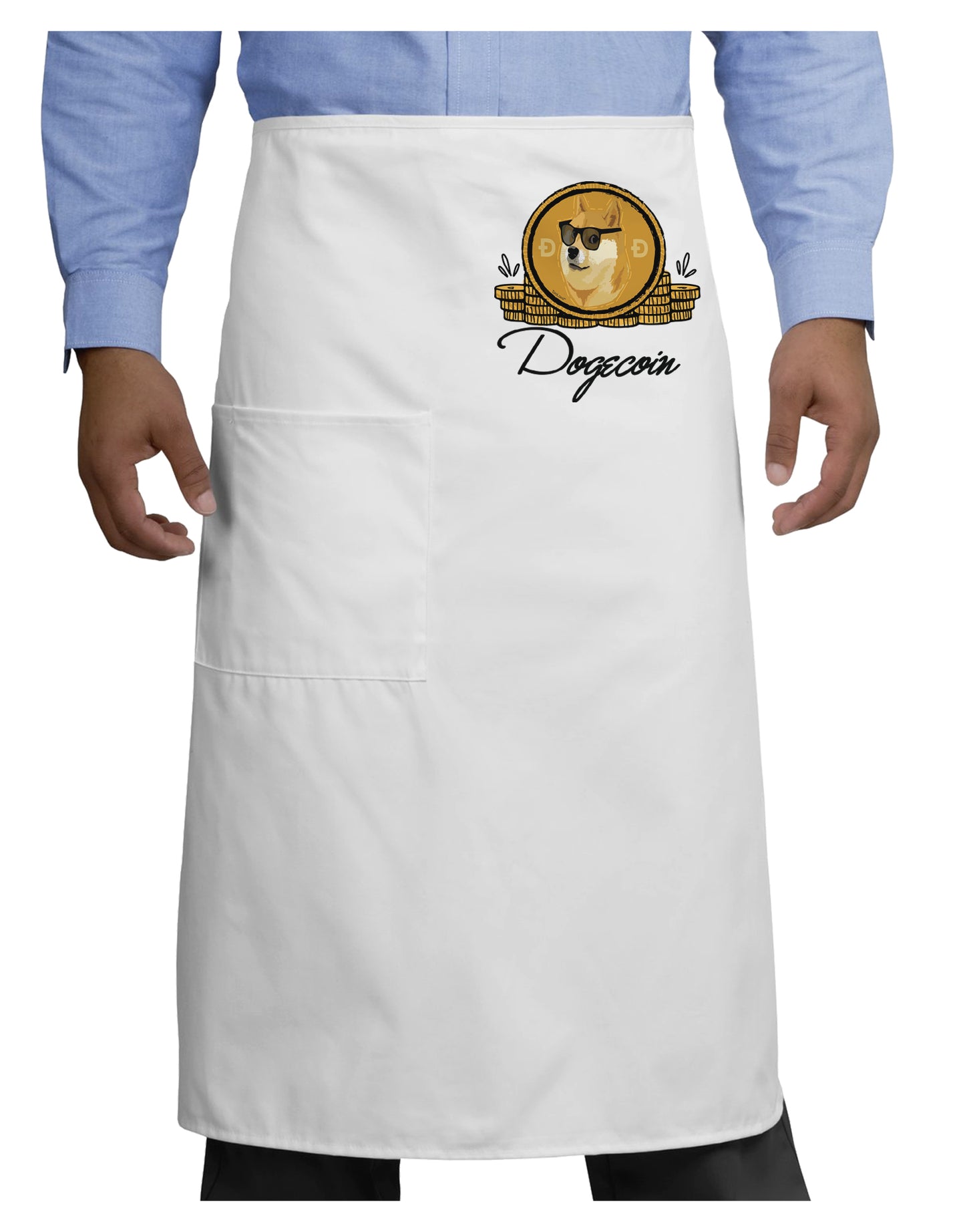 Doge Coins Adult Bistro Apron-Bistro Apron-TooLoud-White-One-Size-Adult-Davson Sales