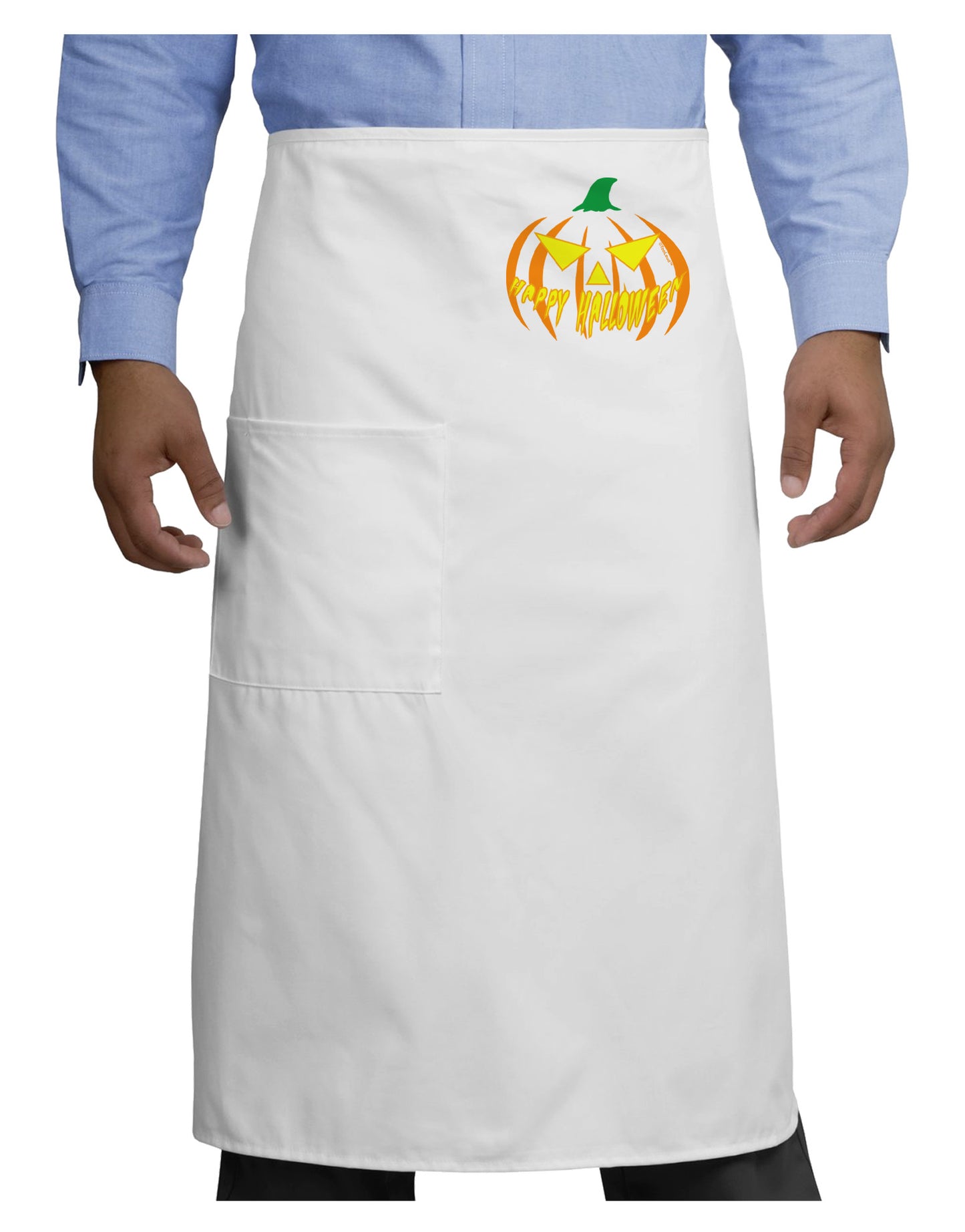 Happy Halloween Jack Yellow Adult Bistro Apron-Bistro Apron-TooLoud-White-One-Size-Adult-Davson Sales