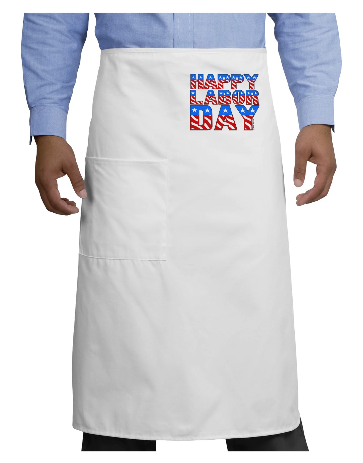 Happy Labor Day ColorText Adult Bistro Apron-Bistro Apron-TooLoud-White-One-Size-Adult-Davson Sales