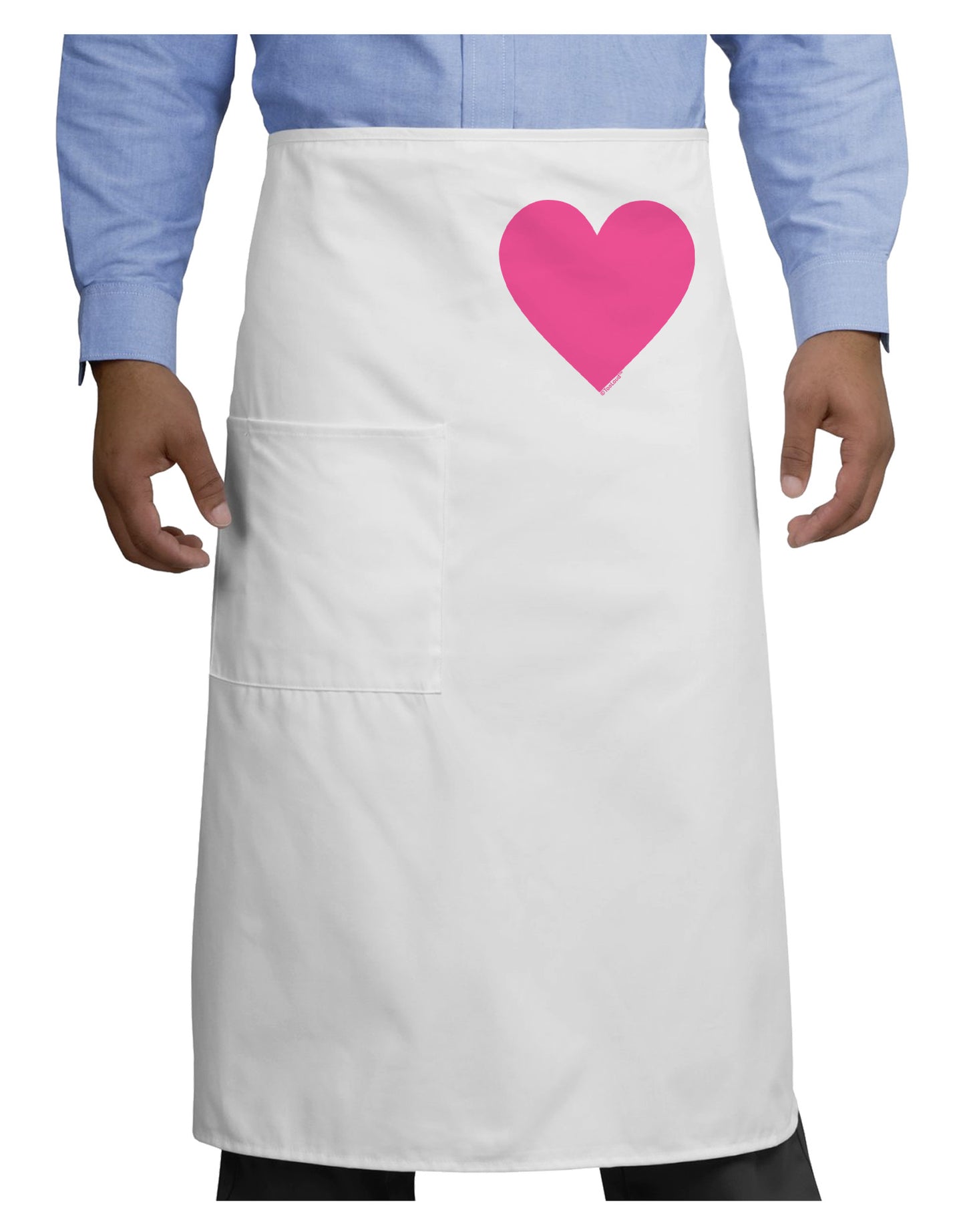 Big Pink Heart Valentine's Day Adult Bistro Apron-Bistro Apron-TooLoud-White-One-Size-Adult-Davson Sales